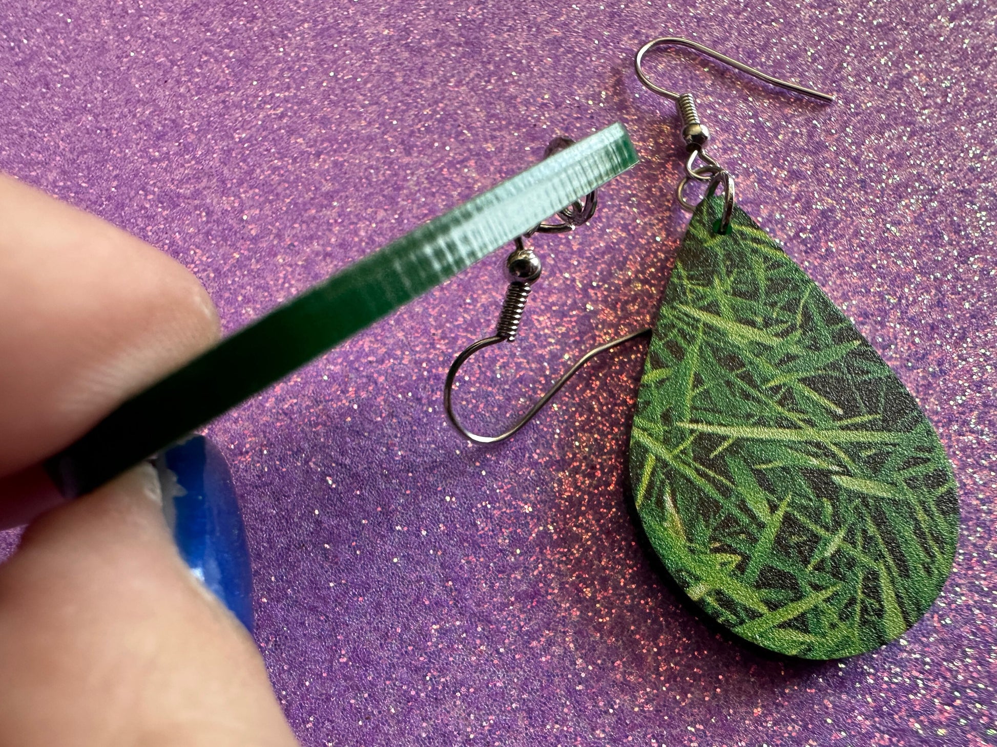 Grass Earrings: Laser Cut Acrylic Grass Print, Green Earrings, Plants, Lawn Mowing, Lawns, Plants, Nature, Best Gifts for Her/Him/Them