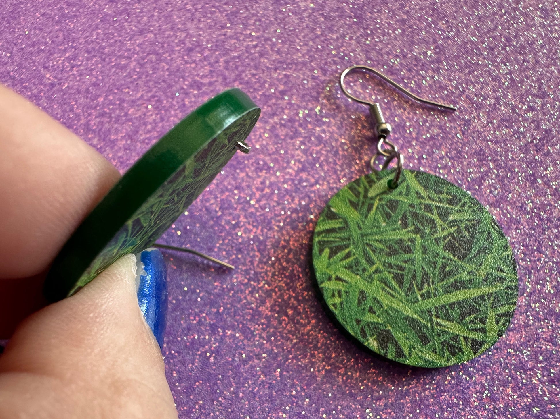 Grass Earrings: Laser Cut Acrylic Grass Print, Green Earrings, Plants, Lawn Mowing, Lawns, Plants, Nature, Best Gifts for Her/Him/Them