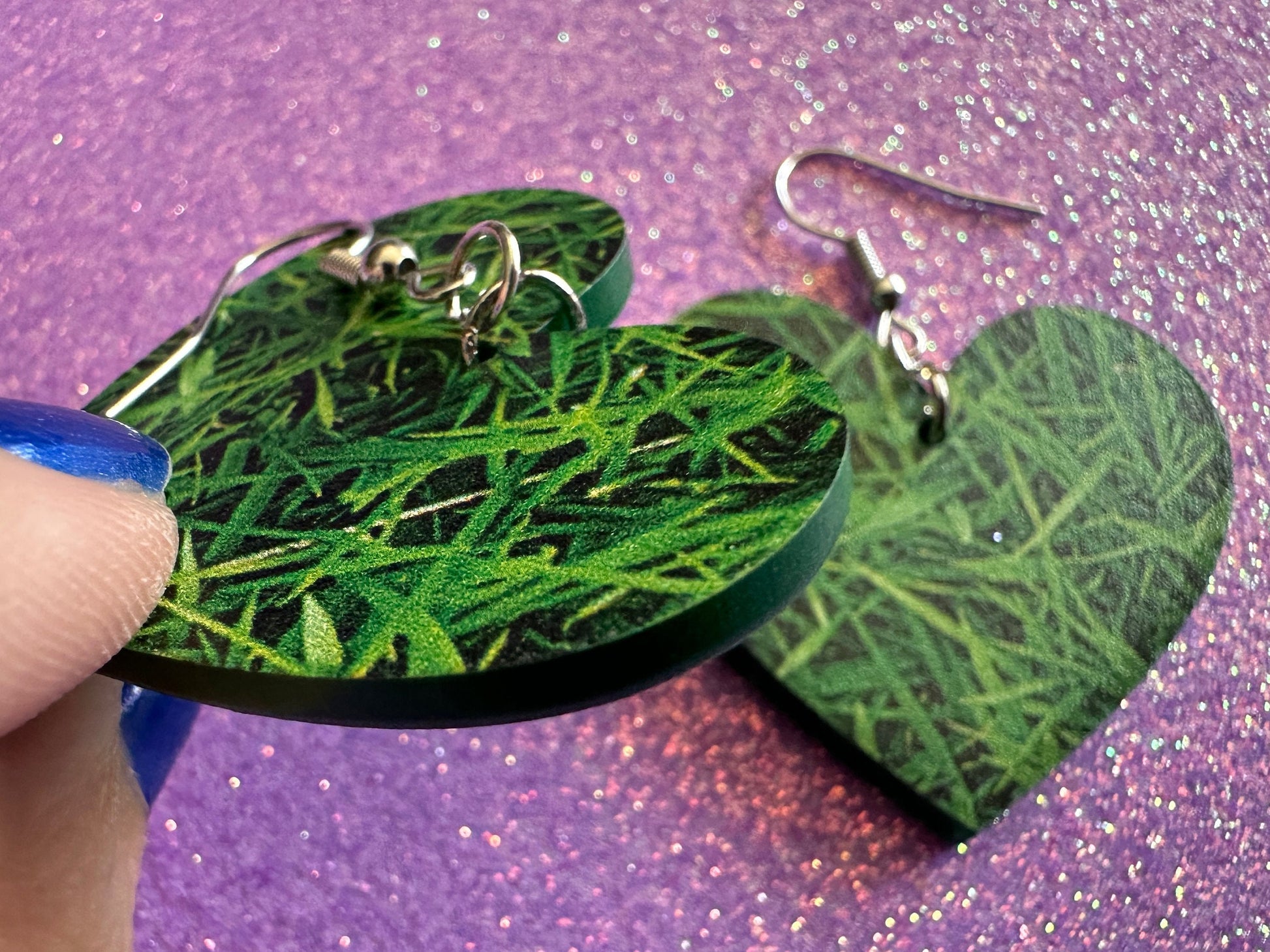 Grass Earrings: Laser Cut Acrylic Grass Print, Green Earrings, Plants, Lawn Mowing, Lawns, Plants, Nature, Best Gifts for Her/Him/Them