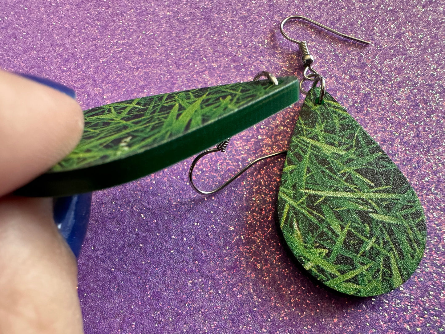 Grass Earrings: Laser Cut Acrylic Grass Print, Green Earrings, Plants, Lawn Mowing, Lawns, Plants, Nature, Best Gifts for Her/Him/Them