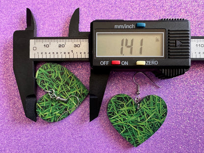 Grass Earrings: Laser Cut Acrylic Grass Print, Green Earrings, Plants, Lawn Mowing, Lawns, Plants, Nature, Best Gifts for Her/Him/Them