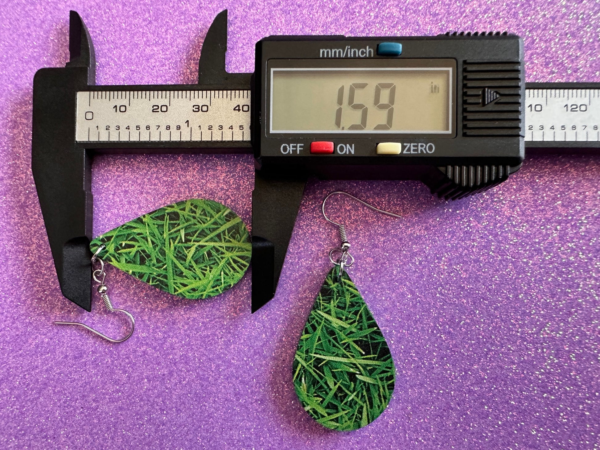 Grass Earrings: Laser Cut Acrylic Grass Print, Green Earrings, Plants, Lawn Mowing, Lawns, Plants, Nature, Best Gifts for Her/Him/Them
