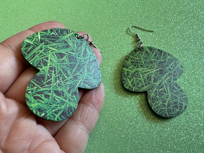 Grass Mushroom Earrings: Dark Brown Laser Cut Acrylic Mushroom Jewelry, Mycology, Foraging, Plants, Whimsical, Fairy, Gifts for Her/Him/Them