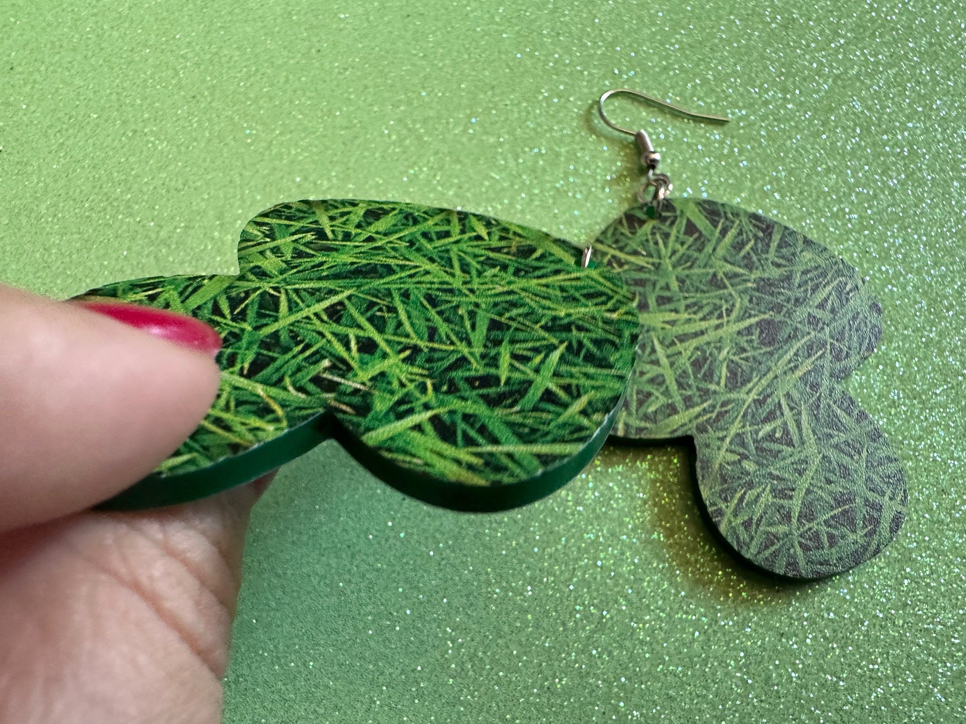 Grass Mushroom Earrings: Dark Brown Laser Cut Acrylic Mushroom Jewelry, Mycology, Foraging, Plants, Whimsical, Fairy, Gifts for Her/Him/Them