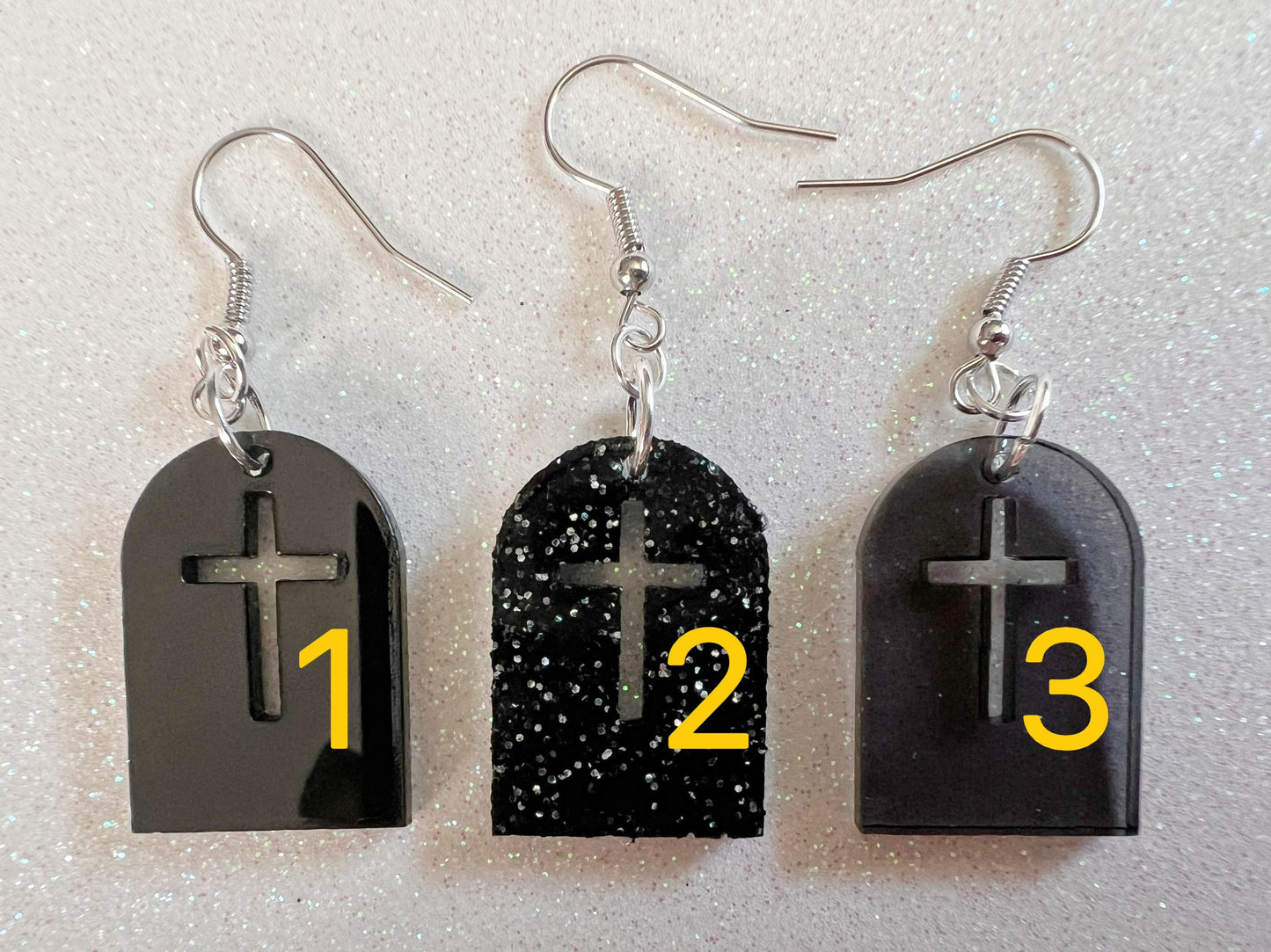 Grave Earrings: Laser Cut Acrylic Gravestones, Halloween, RIP, Cemetery, Death, Best Gifts for Her/Him/Them