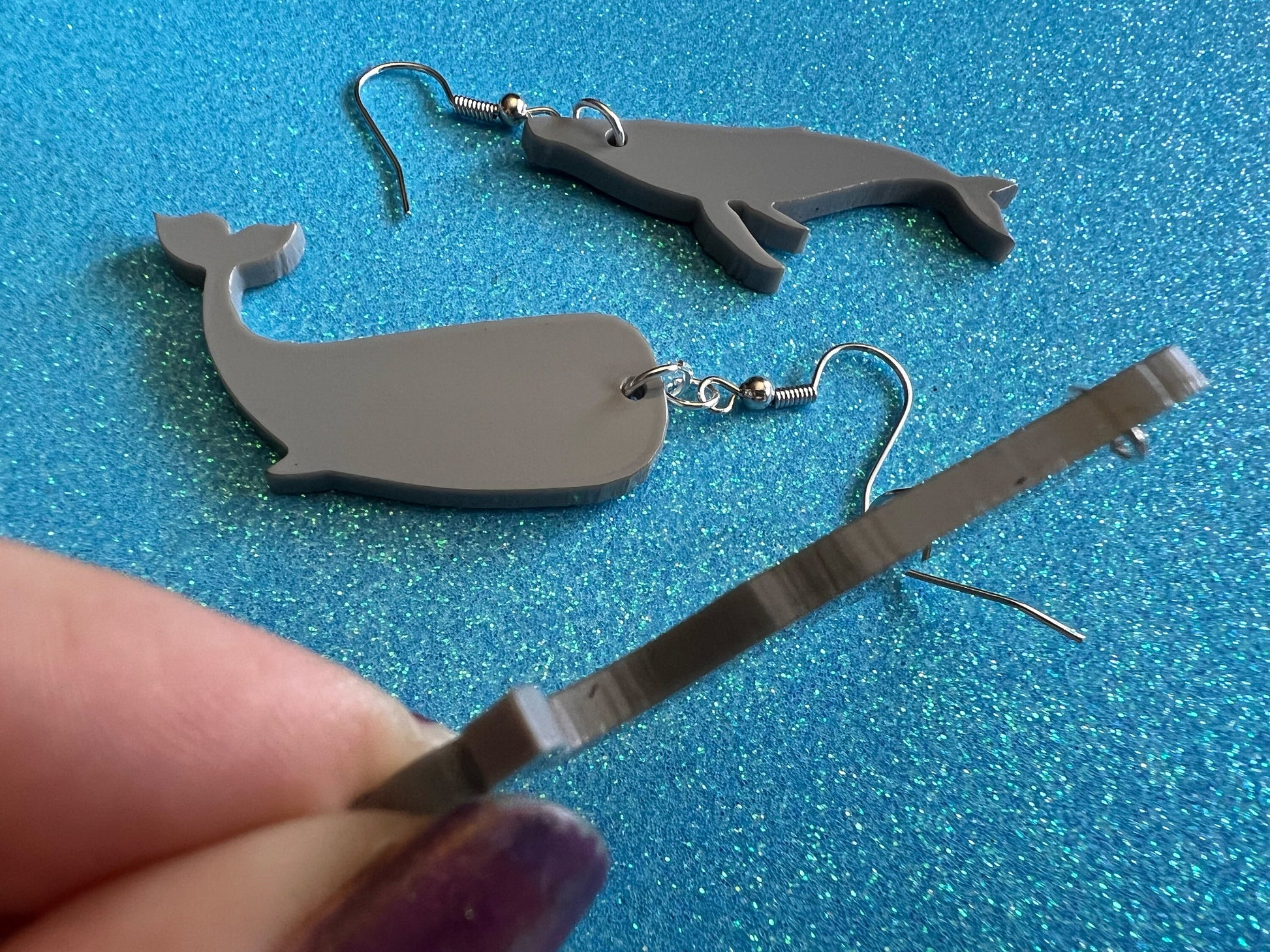 Gray Whale Earrings: Laser Cut Acrylic Whales, Simple Whale Outlines, Whale Silhouette, Aquarium, Ocean Animals, Best Gifts for Her/Him/Them
