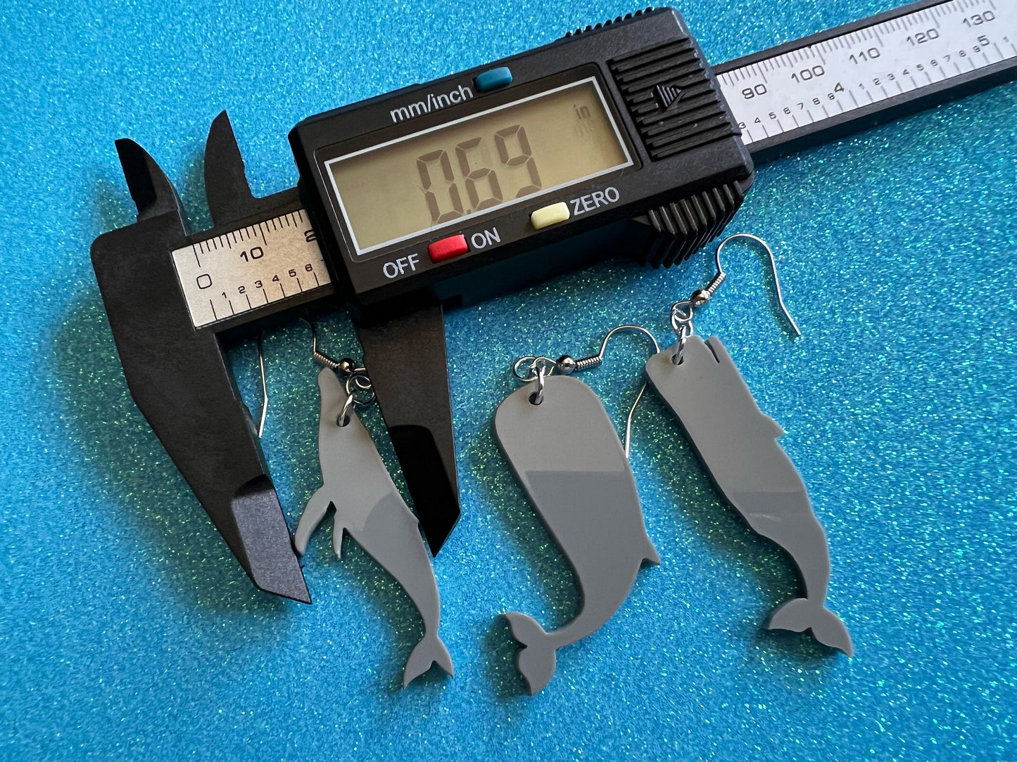 Gray Whale Earrings: Laser Cut Acrylic Whales, Simple Whale Outlines, Whale Silhouette, Aquarium, Ocean Animals, Best Gifts for Her/Him/Them