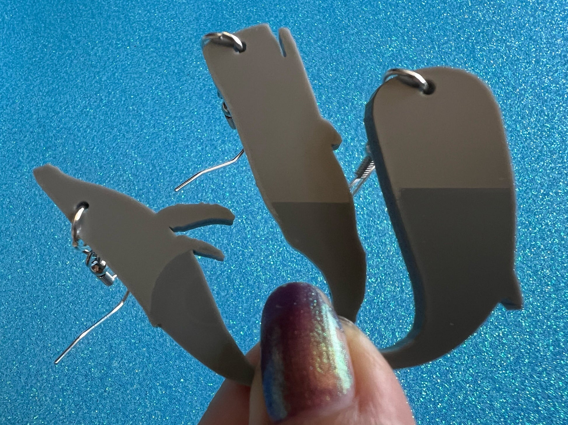 Gray Whale Earrings: Laser Cut Acrylic Whales, Simple Whale Outlines, Whale Silhouette, Aquarium, Ocean Animals, Best Gifts for Her/Him/Them
