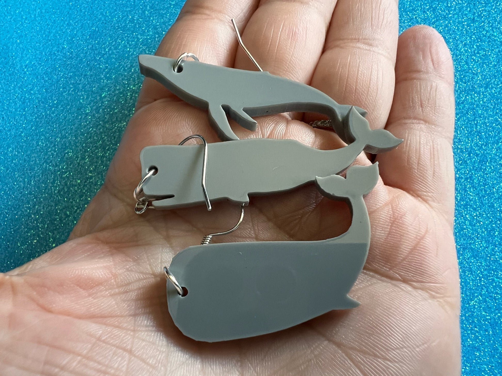 Gray Whale Earrings: Laser Cut Acrylic Whales, Simple Whale Outlines, Whale Silhouette, Aquarium, Ocean Animals, Best Gifts for Her/Him/Them