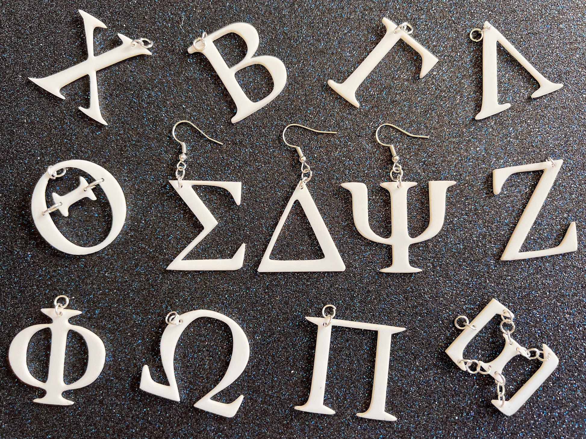 Greek Letter Earrings: Laser Cut Acrylic Letters, Greek Language, Words, Sorority, Fraternity, University, Graduate, Gifts for Her/Him/Them