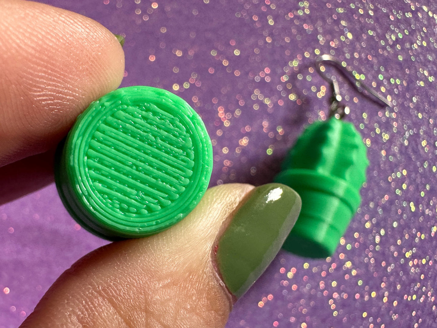 Green Cactus Earrings: 3D Printed Cacti Earrings, House Plants, Greenhouse, Succulents, Botany, Green Earrings, Gifts for Her/Him/Them