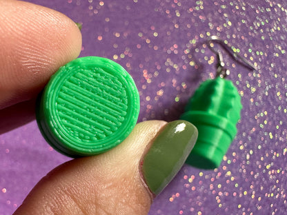 Green Cactus Earrings: 3D Printed Cacti Earrings, House Plants, Greenhouse, Succulents, Botany, Green Earrings, Gifts for Her/Him/Them
