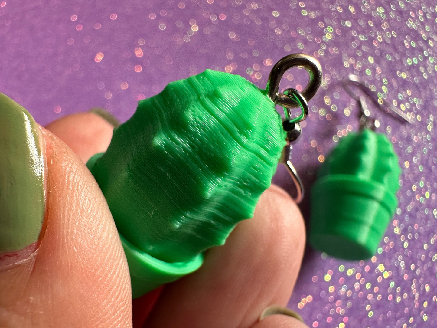 Green Cactus Earrings: 3D Printed Cacti Earrings, House Plants, Greenhouse, Succulents, Botany, Green Earrings, Gifts for Her/Him/Them
