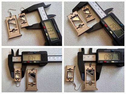Guillotine Earrings: Halloween, Scary, Horror, Execution, Death, Decapitation, Laser Cut Acrylic & Wood, Best Gifts for Her/Him/Them
