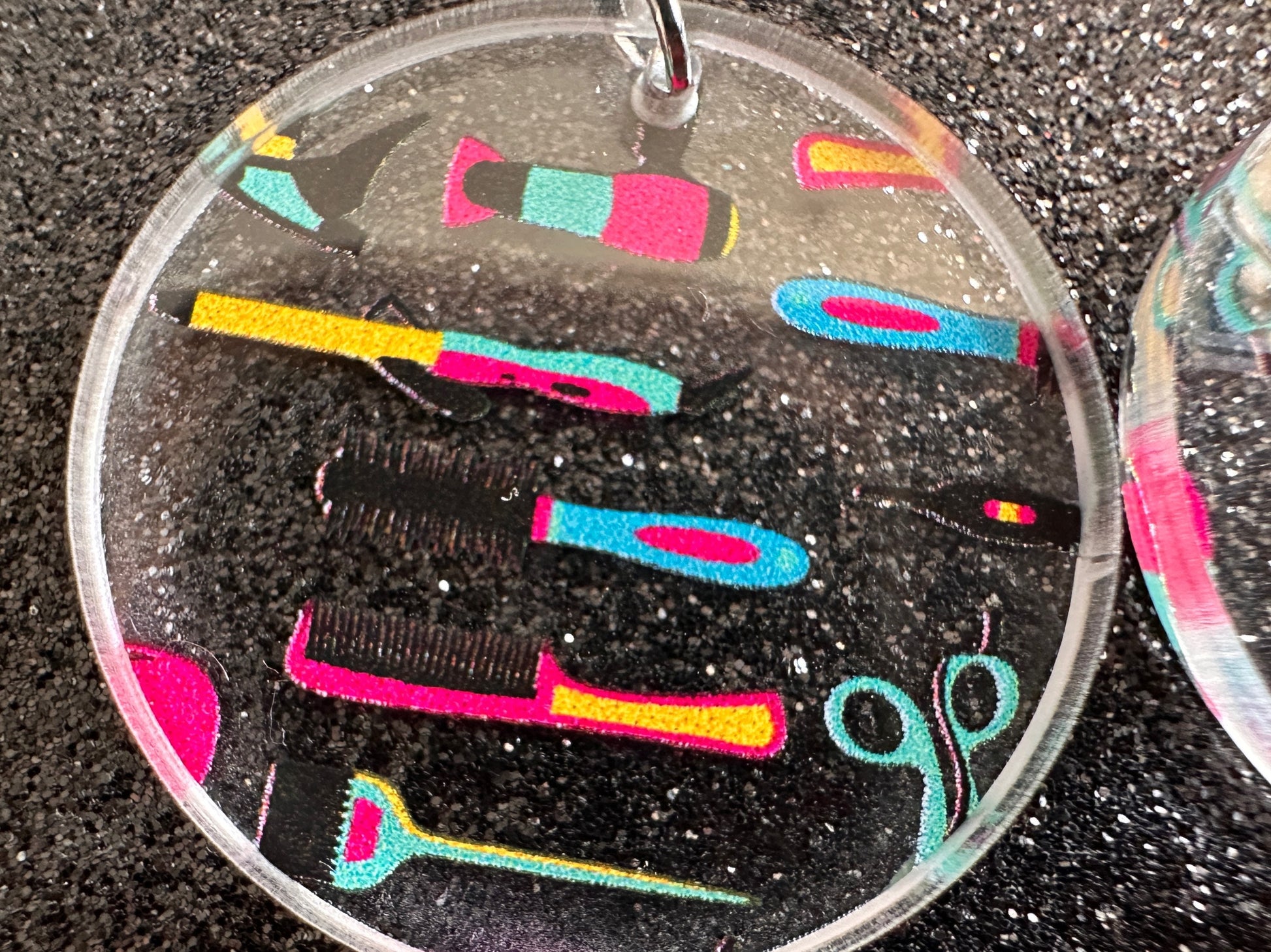 Hair Salon Earrings: Laser Cut Acrylic Earrings, Hair Brush, Hair Dryer, Scissors, Haircut, Hairdresser, Barber, Best Gifts for Her/Him/Them
