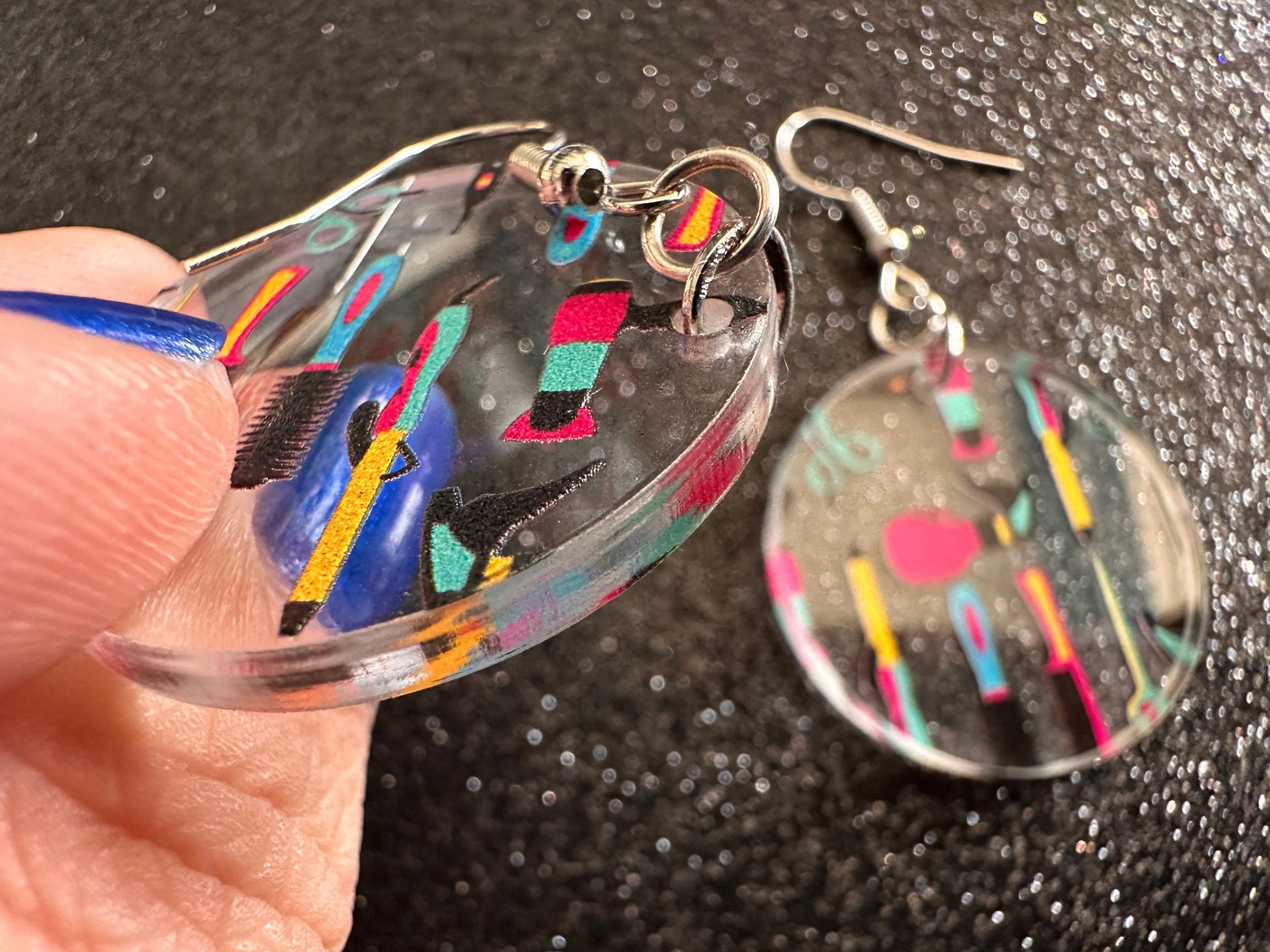 Hair Salon Earrings: Laser Cut Acrylic Earrings, Hair Brush, Hair Dryer, Scissors, Haircut, Hairdresser, Barber, Best Gifts for Her/Him/Them