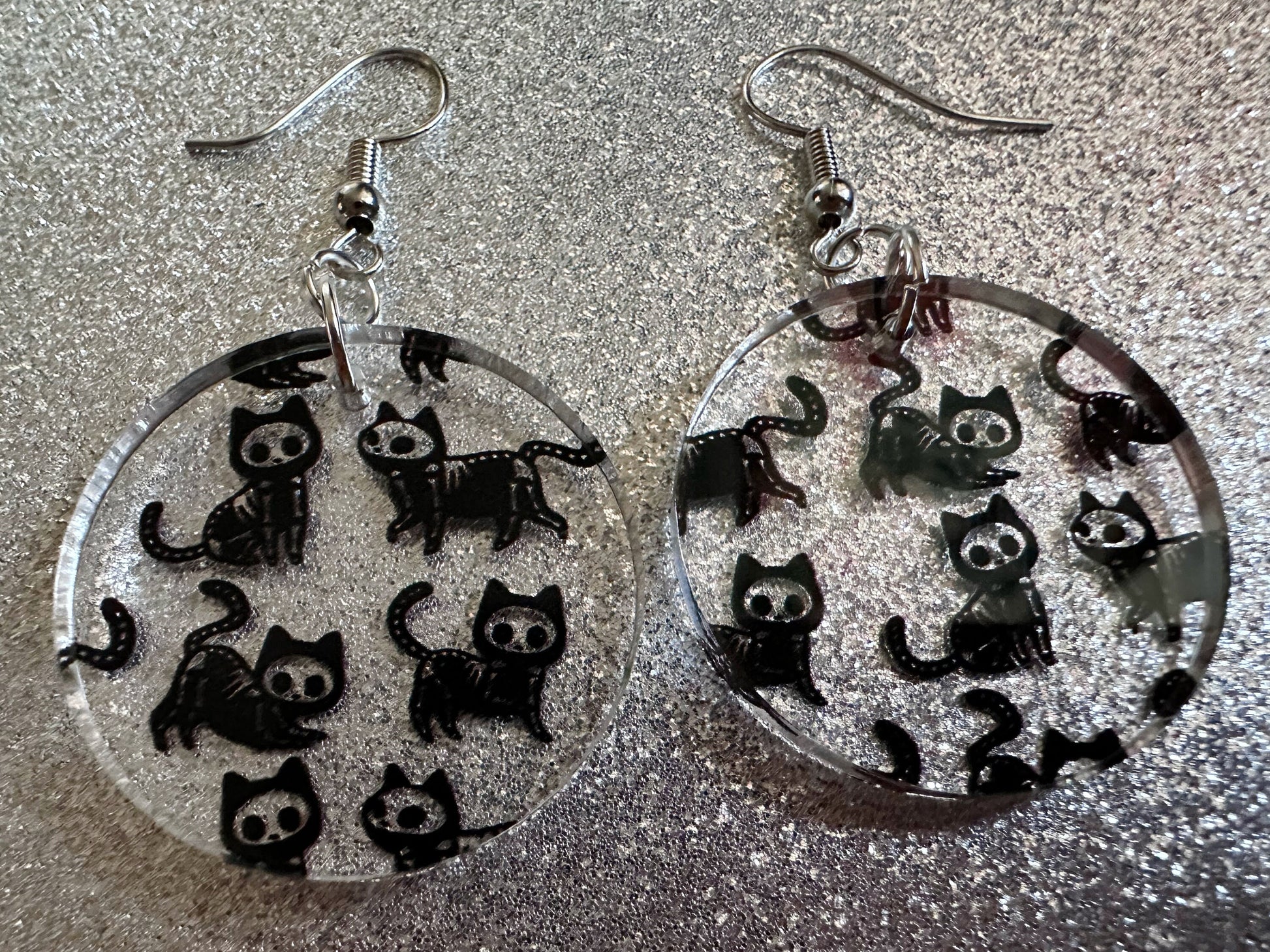 Halloween Cat Earrings: Laser Cut Acrylic Cat Skeletons, Black Cats, Spooky Cats, Kittens, Felines, Meow, Best Gifts for Her/Him/Them