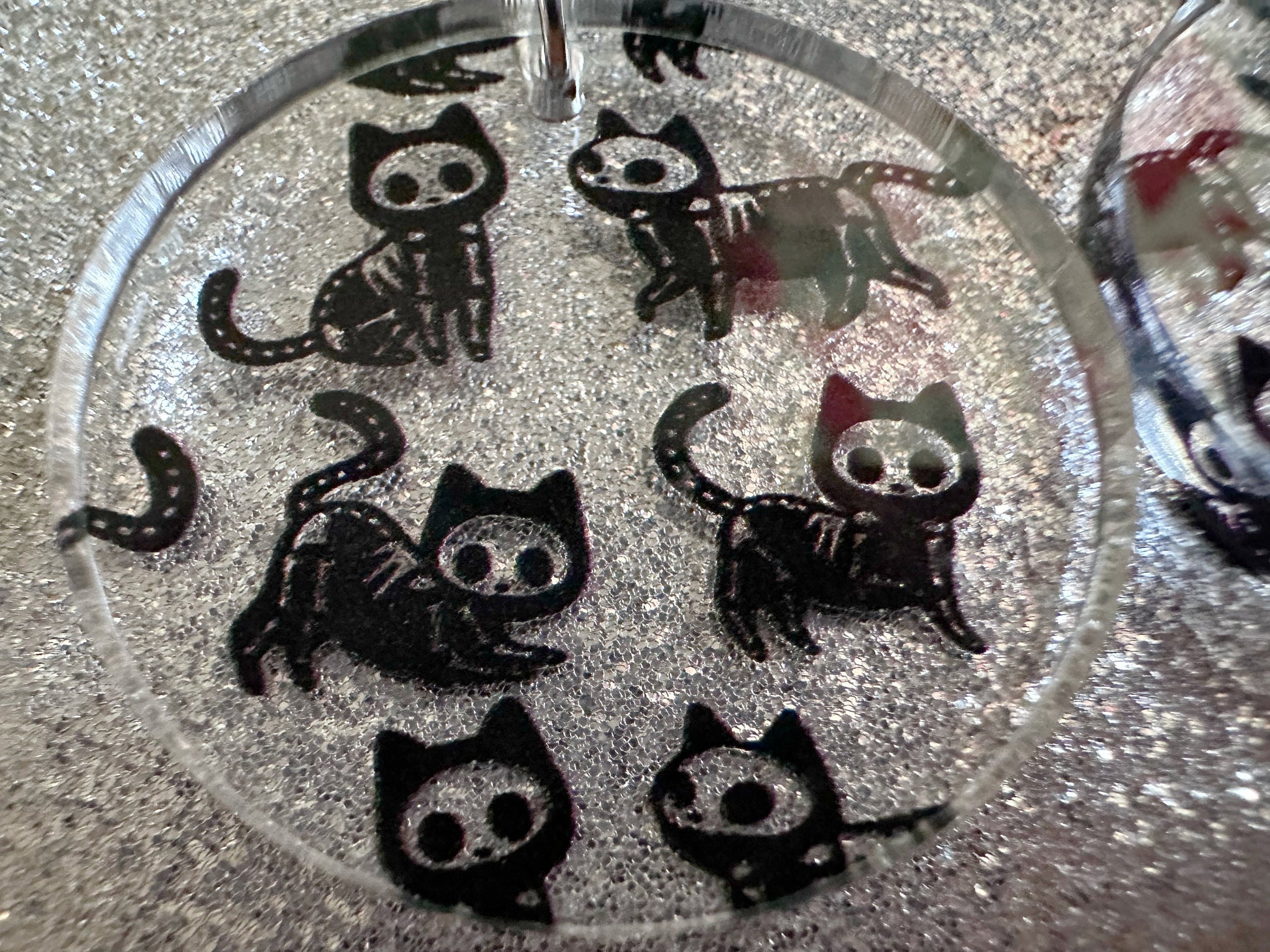 Halloween Cat Earrings: Laser Cut Acrylic Cat Skeletons, Black Cats, Spooky Cats, Kittens, Felines, Meow, Best Gifts for Her/Him/Them