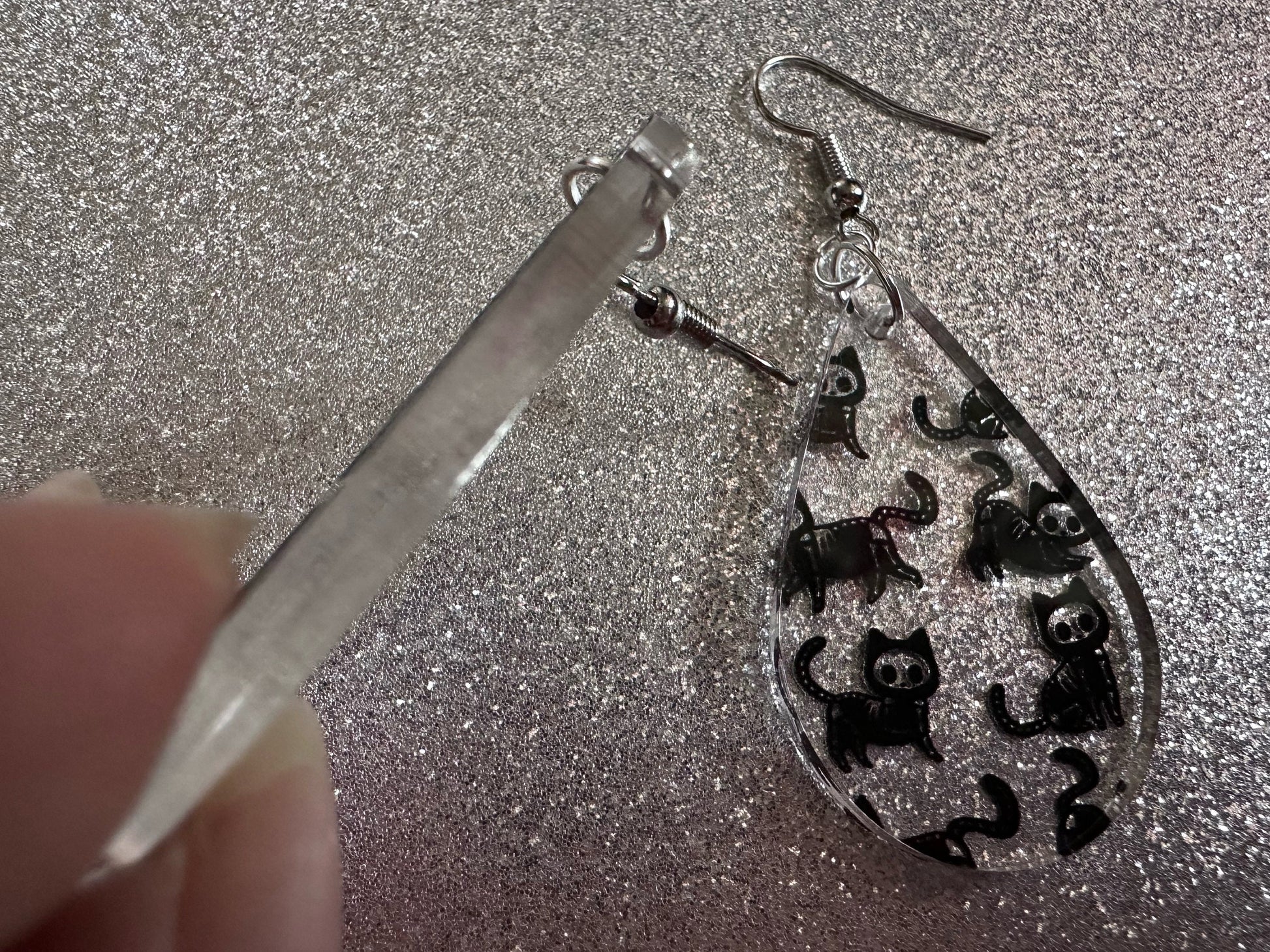 Halloween Cat Earrings: Laser Cut Acrylic Cat Skeletons, Black Cats, Spooky Cats, Kittens, Felines, Meow, Best Gifts for Her/Him/Them