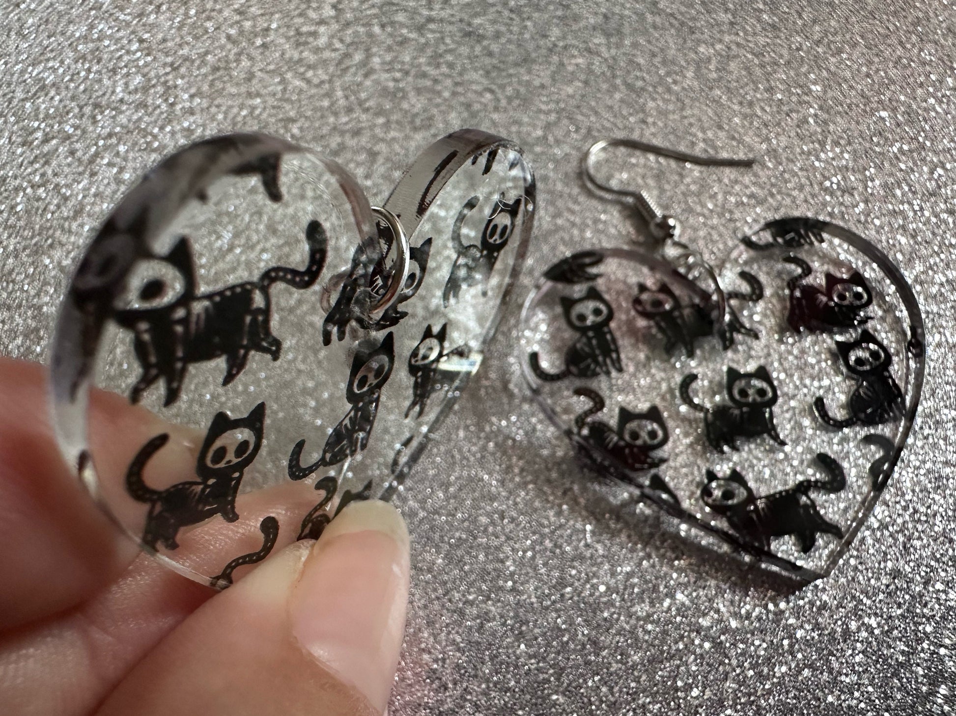 Halloween Cat Earrings: Laser Cut Acrylic Cat Skeletons, Black Cats, Spooky Cats, Kittens, Felines, Meow, Best Gifts for Her/Him/Them