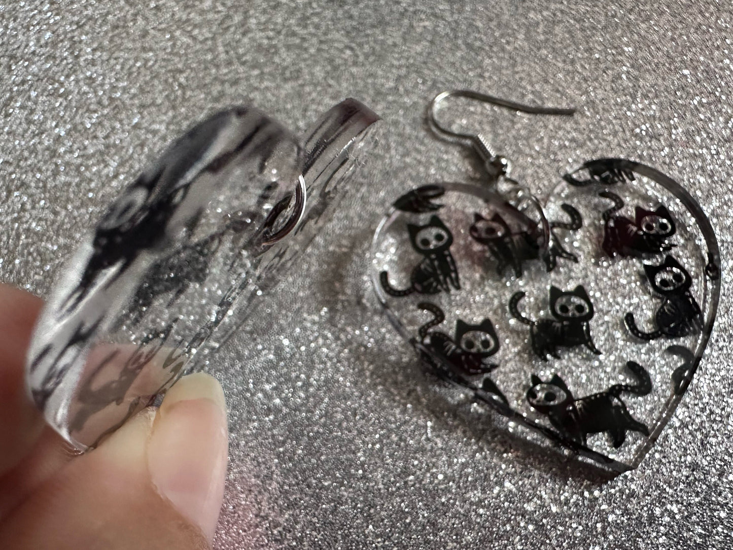 Halloween Cat Earrings: Laser Cut Acrylic Cat Skeletons, Black Cats, Spooky Cats, Kittens, Felines, Meow, Best Gifts for Her/Him/Them