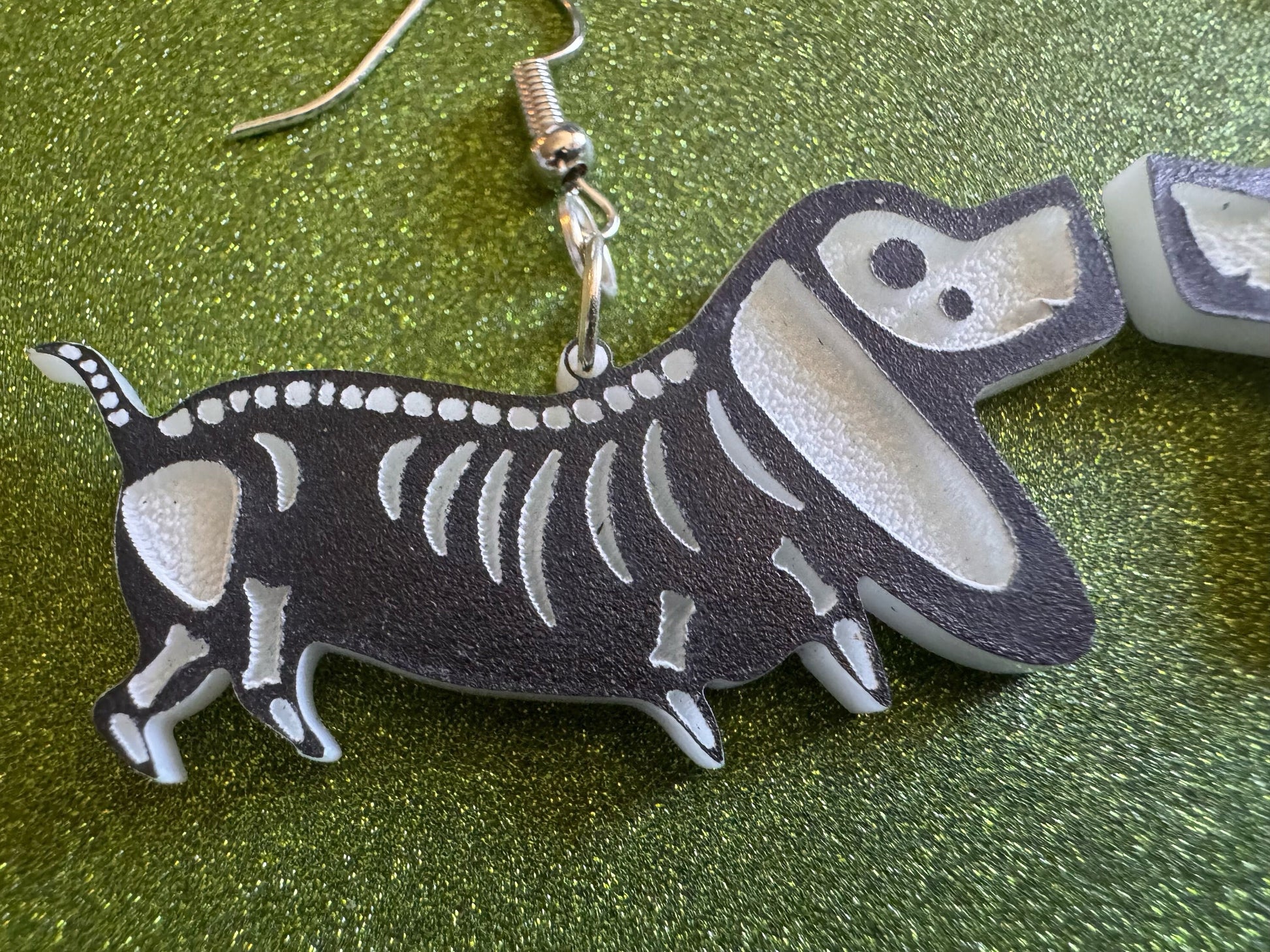 Halloween Dog Earrings: Laser Cut Acrylic Dog Skeletons, Beagle, Spooky Doggos, Doggies, Puppy, Pupper, Pup, Best Gifts for Her/Him/Them