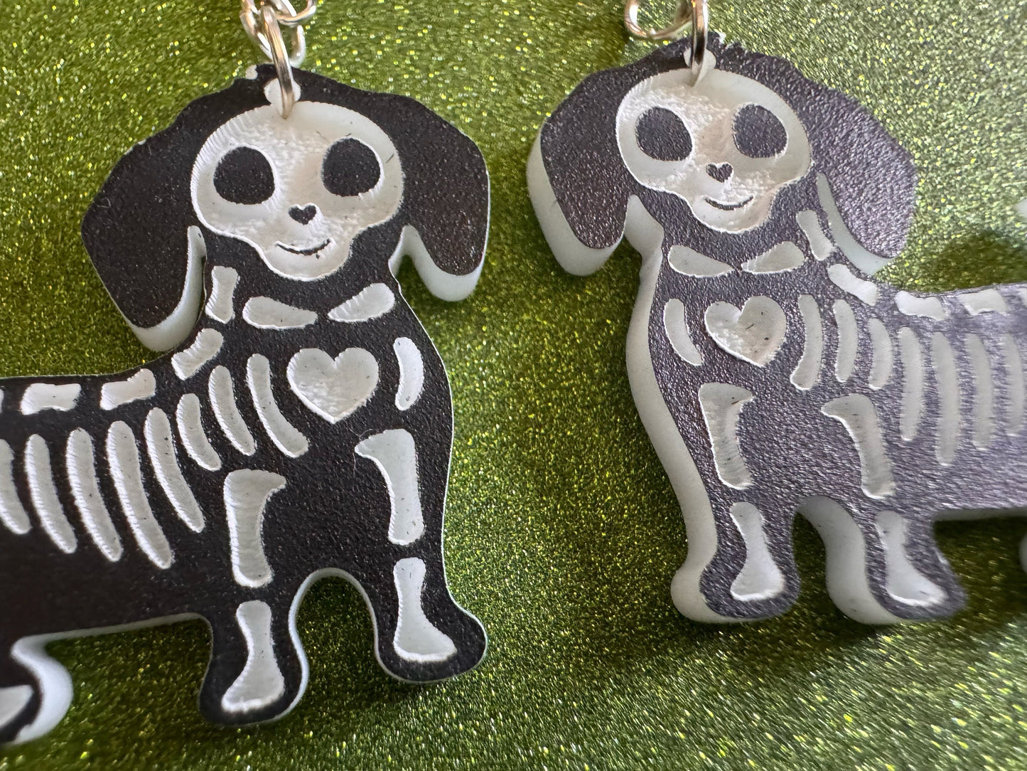 Halloween Dog Earrings: Laser Cut Acrylic Dog Skeletons, Beagle, Spooky Doggos, Doggies, Puppy, Pupper, Pup, Best Gifts for Her/Him/Them