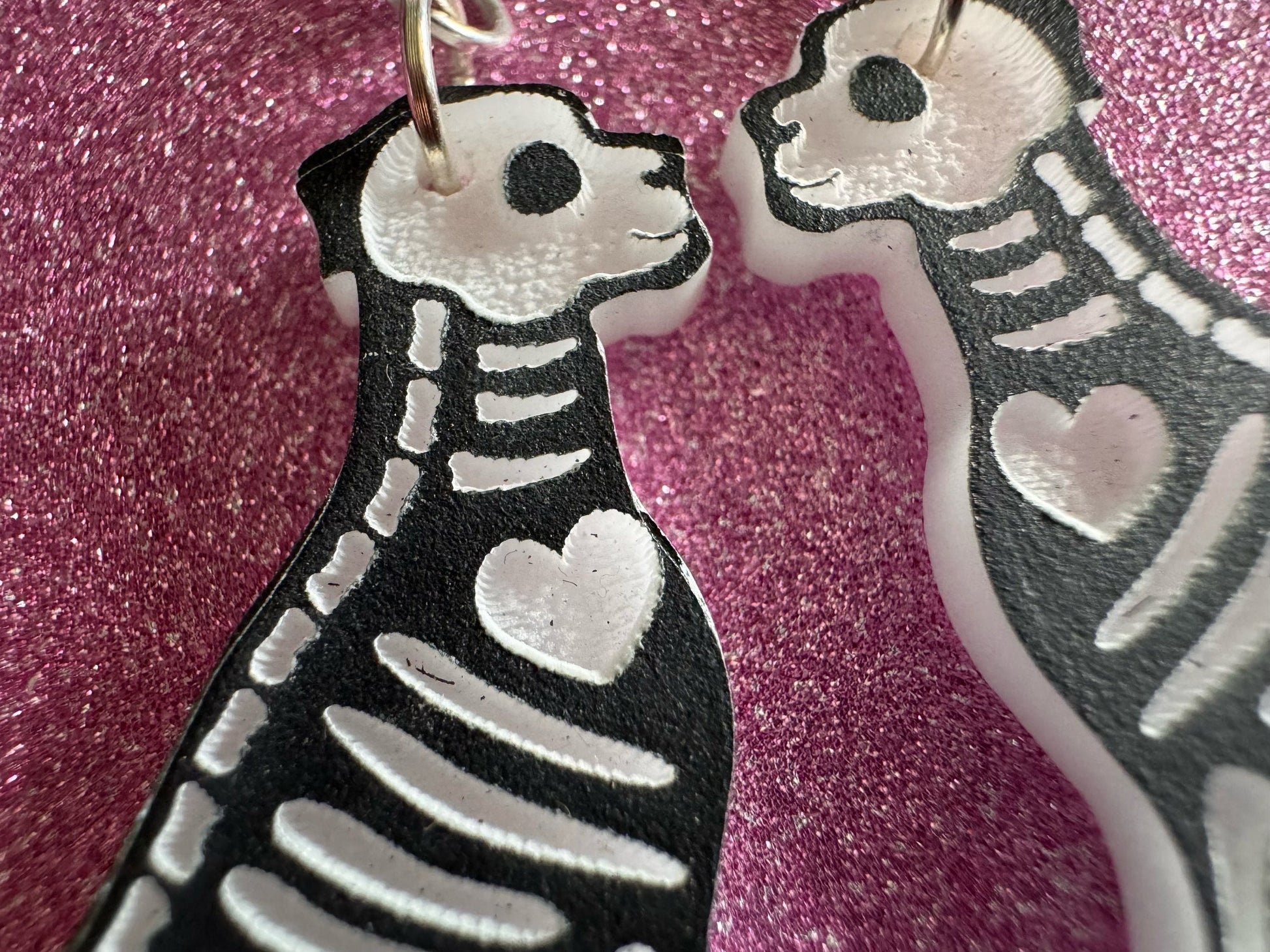 Halloween Dog Earrings: Laser Cut Acrylic Dog Skeletons, Beagle, Spooky Doggos, Doggies, Puppy, Pupper, Pup, Best Gifts for Her/Him/Them