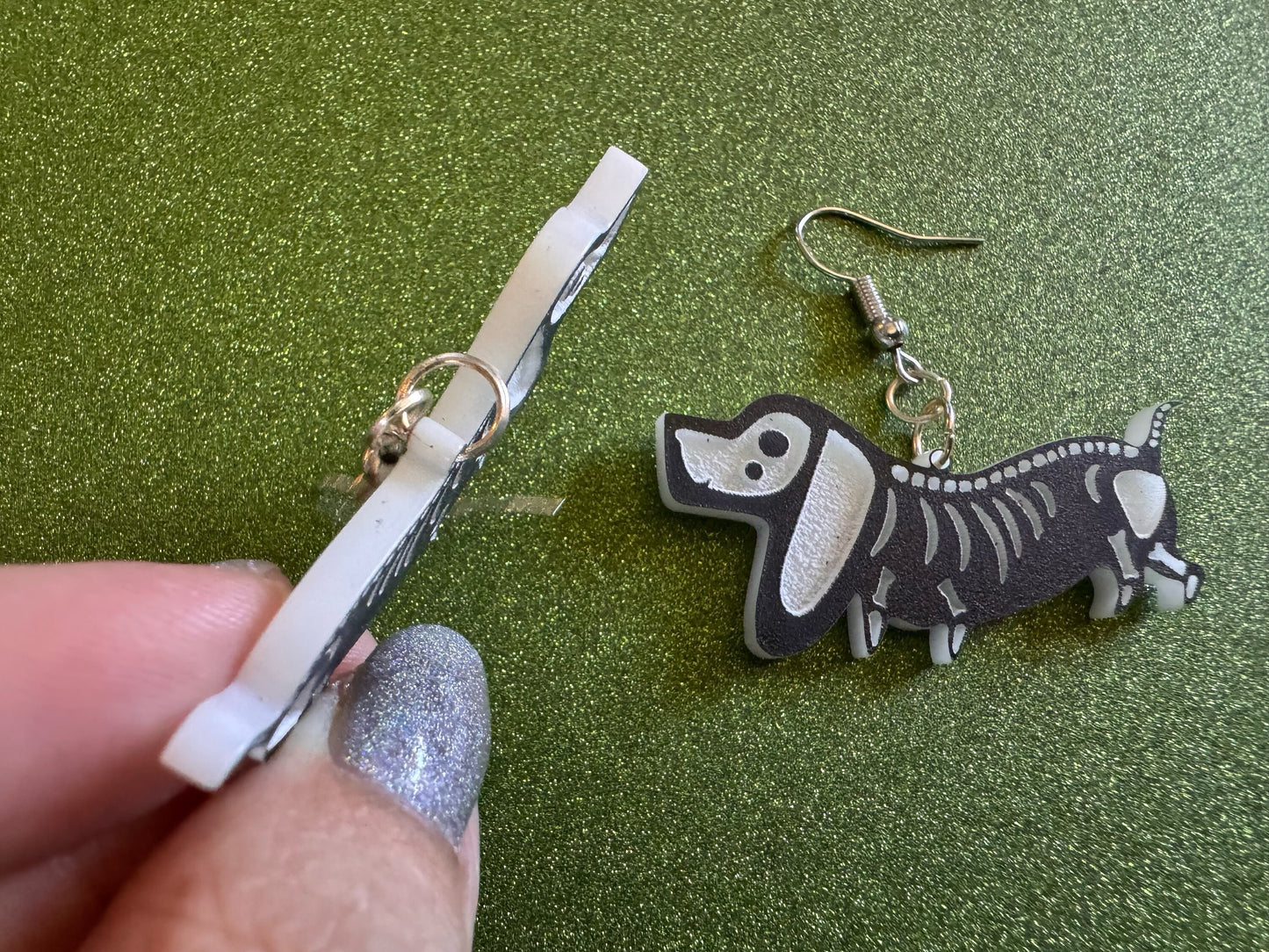 Halloween Dog Earrings: Laser Cut Acrylic Dog Skeletons, Beagle, Spooky Doggos, Doggies, Puppy, Pupper, Pup, Best Gifts for Her/Him/Them