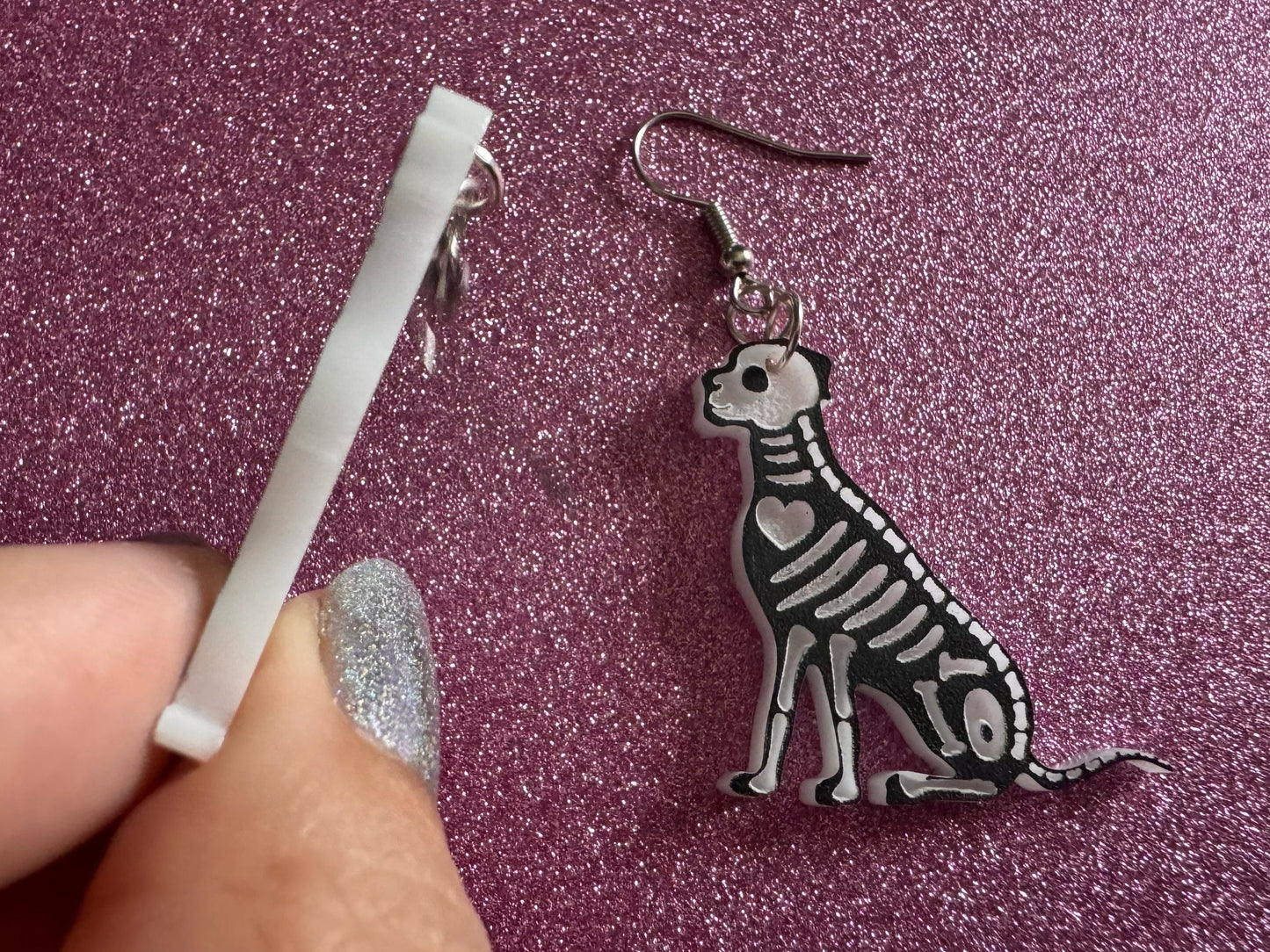 Halloween Dog Earrings: Laser Cut Acrylic Dog Skeletons, Beagle, Spooky Doggos, Doggies, Puppy, Pupper, Pup, Best Gifts for Her/Him/Them