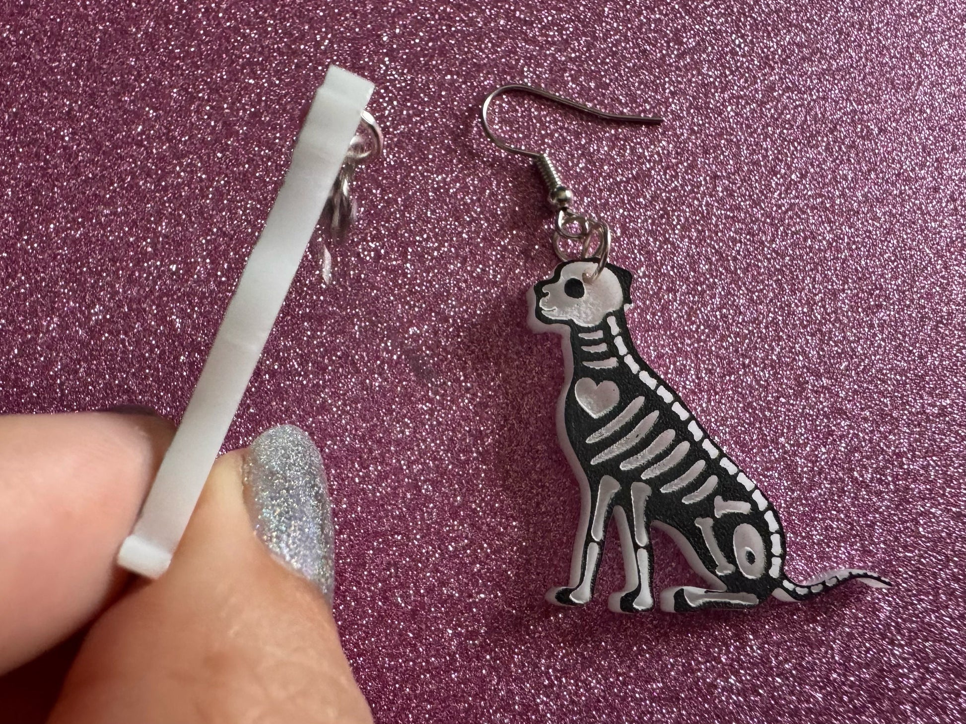 Halloween Dog Earrings: Laser Cut Acrylic Dog Skeletons, Beagle, Spooky Doggos, Doggies, Puppy, Pupper, Pup, Best Gifts for Her/Him/Them