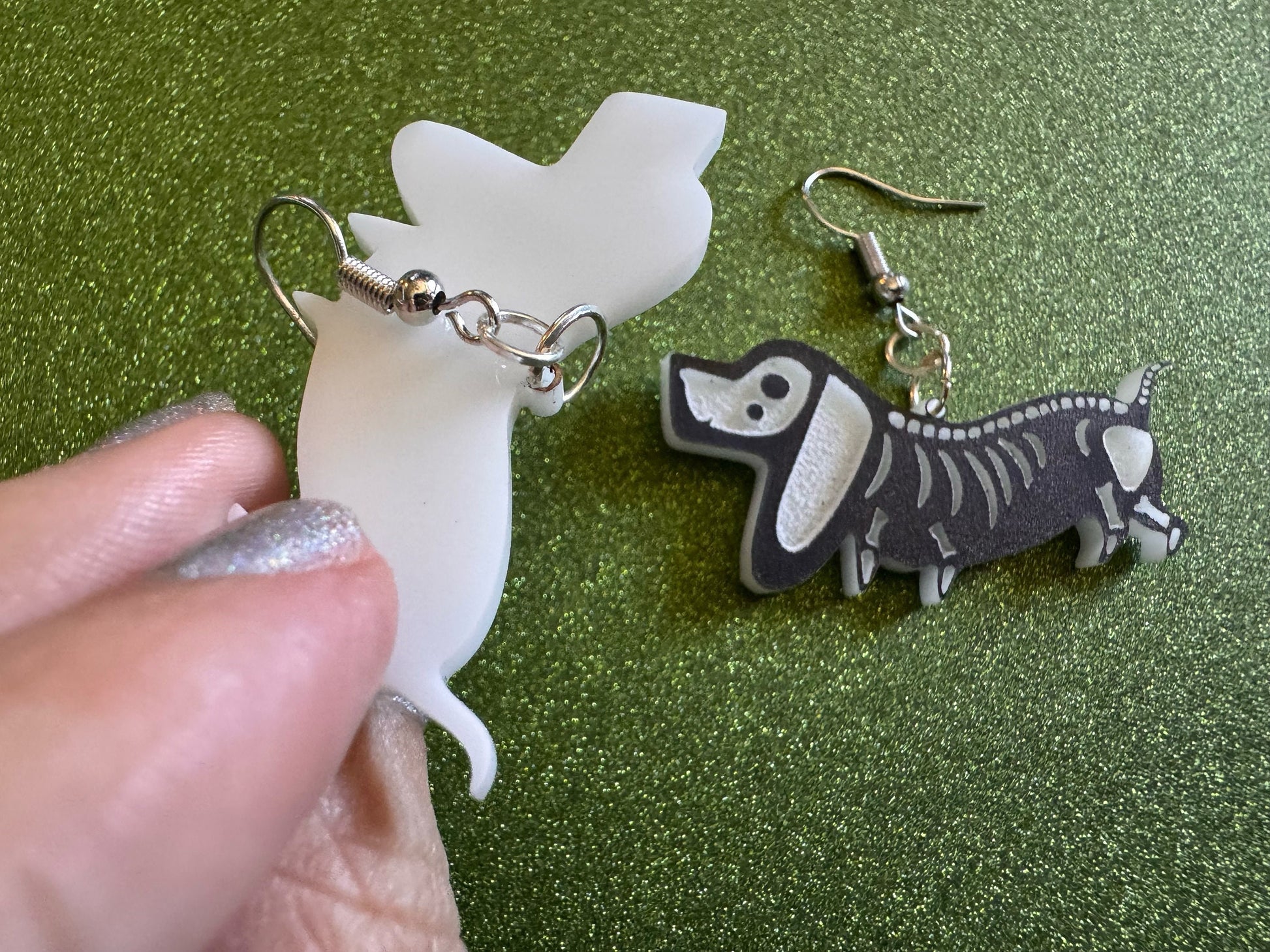 Halloween Dog Earrings: Laser Cut Acrylic Dog Skeletons, Beagle, Spooky Doggos, Doggies, Puppy, Pupper, Pup, Best Gifts for Her/Him/Them