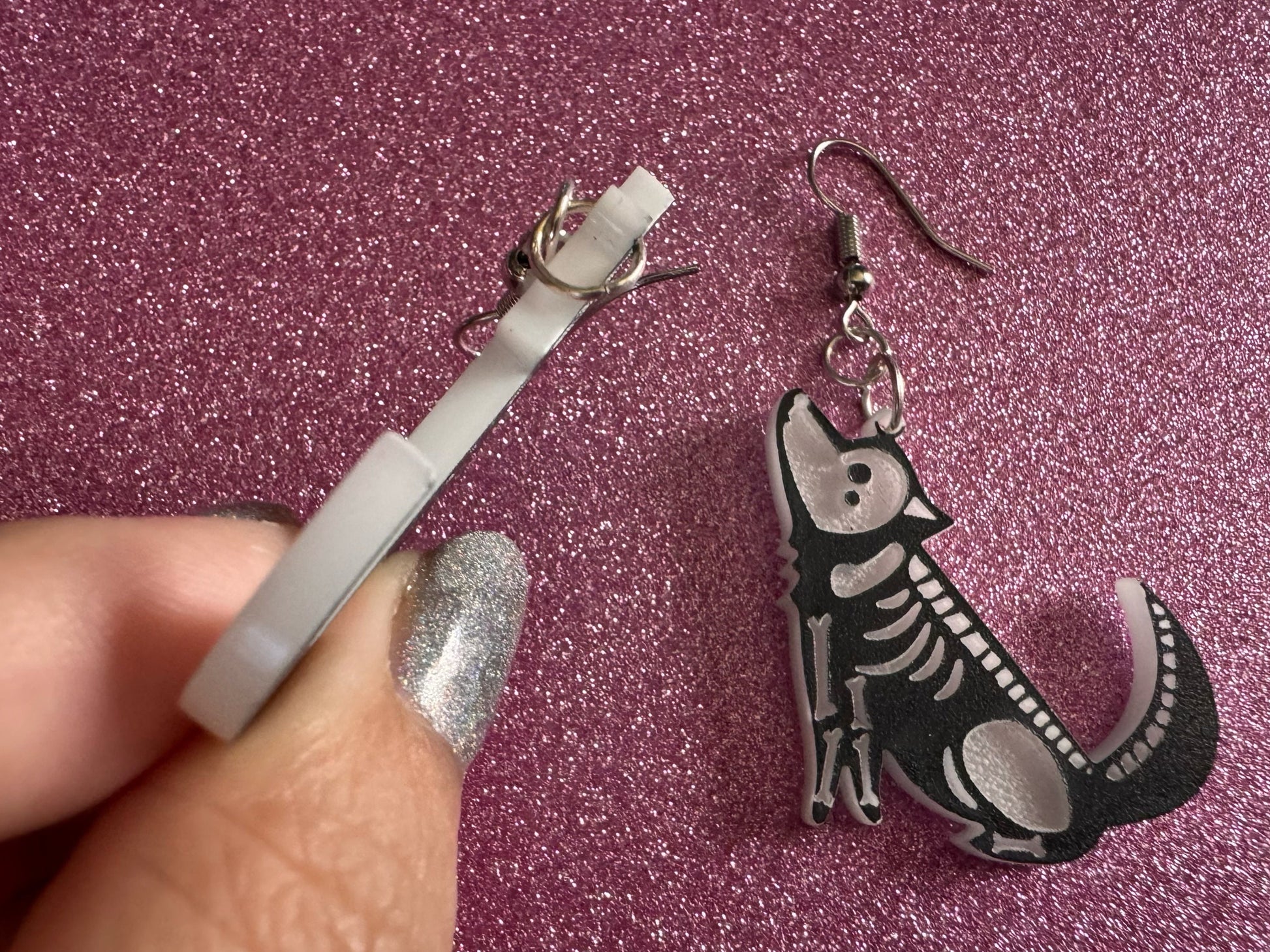 Halloween Dog Earrings: Laser Cut Acrylic Dog Skeletons, Beagle, Spooky Doggos, Doggies, Puppy, Pupper, Pup, Best Gifts for Her/Him/Them