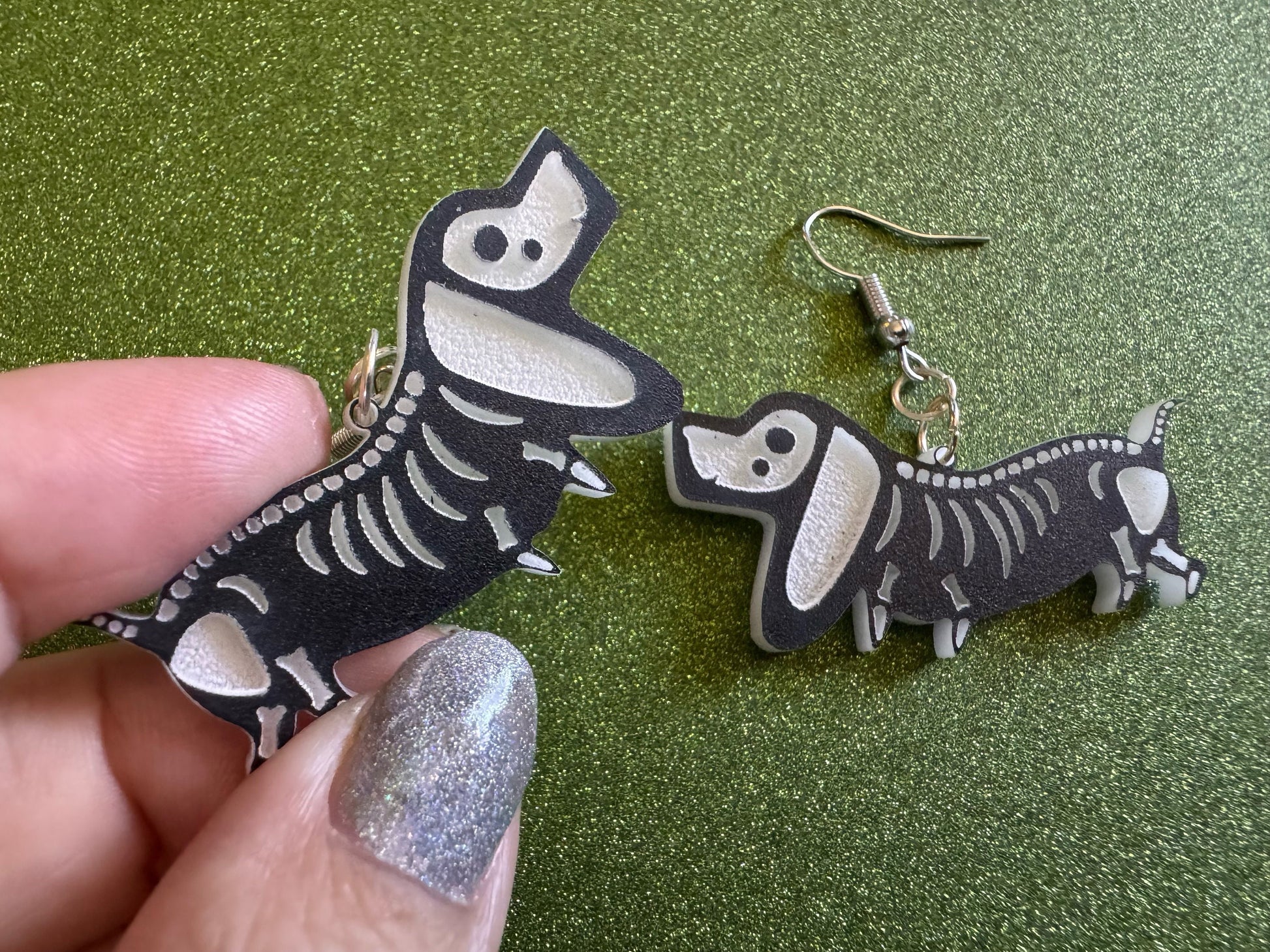 Halloween Dog Earrings: Laser Cut Acrylic Dog Skeletons, Beagle, Spooky Doggos, Doggies, Puppy, Pupper, Pup, Best Gifts for Her/Him/Them