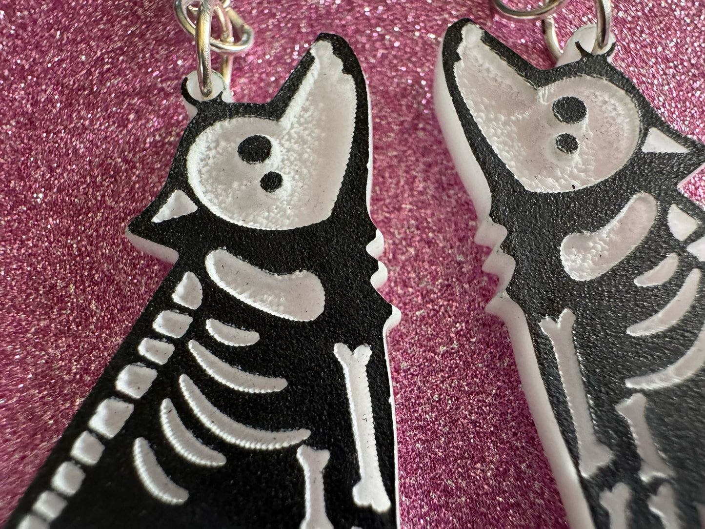Halloween Dog Earrings: Laser Cut Acrylic Dog Skeletons, Beagle, Spooky Doggos, Doggies, Puppy, Pupper, Pup, Best Gifts for Her/Him/Them