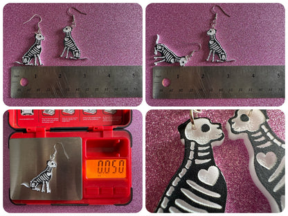 Halloween Dog Earrings: Laser Cut Acrylic Dog Skeletons, Beagle, Spooky Doggos, Doggies, Puppy, Pupper, Pup, Best Gifts for Her/Him/Them
