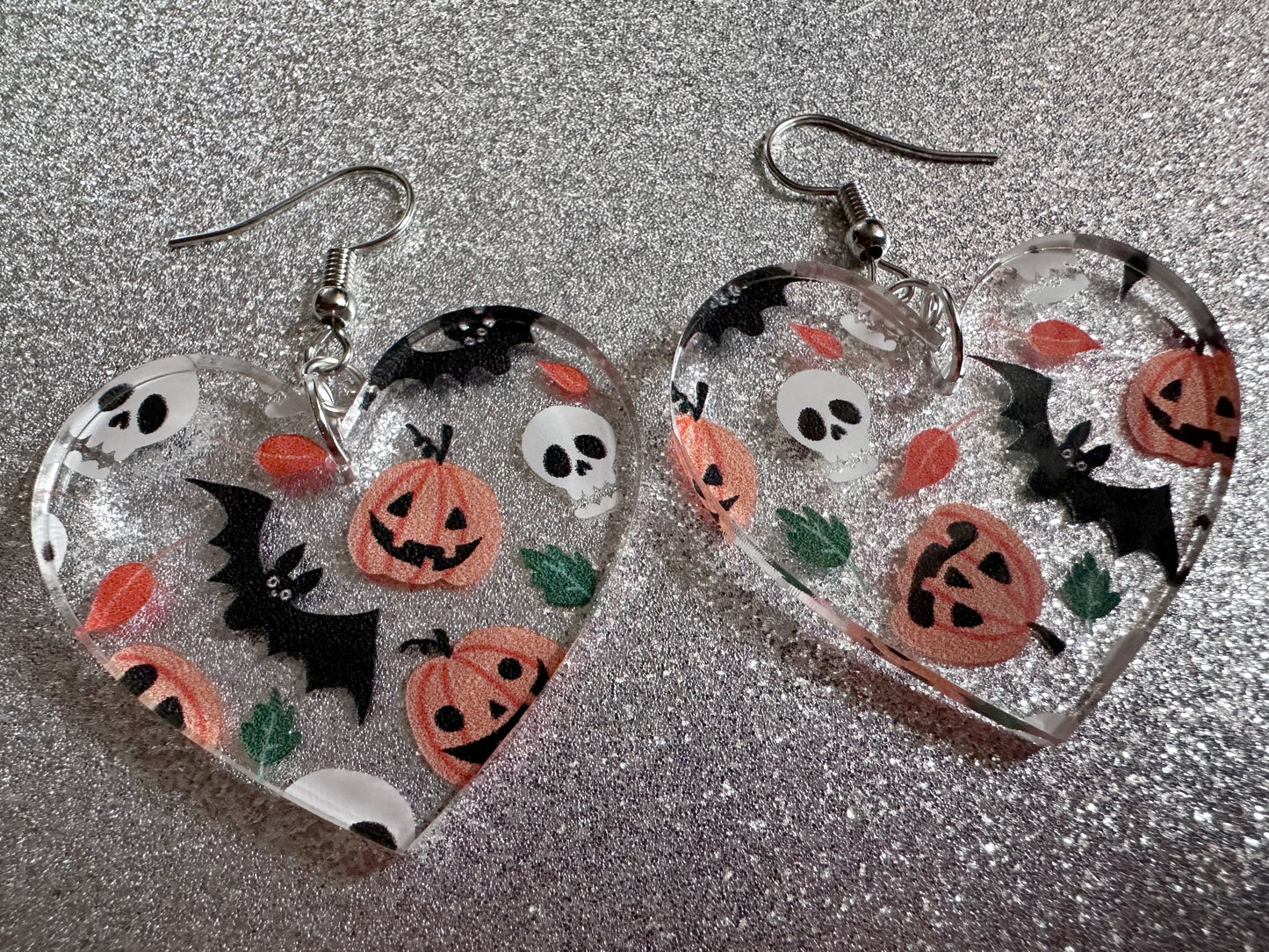Halloween Earrings: Laser Cut Acrylic Pumpkins, Bats, Skulls, Skeletons, Fall Leaves, Spooky, Autumn, Spooky, Best Gifts for Her/Him/Them