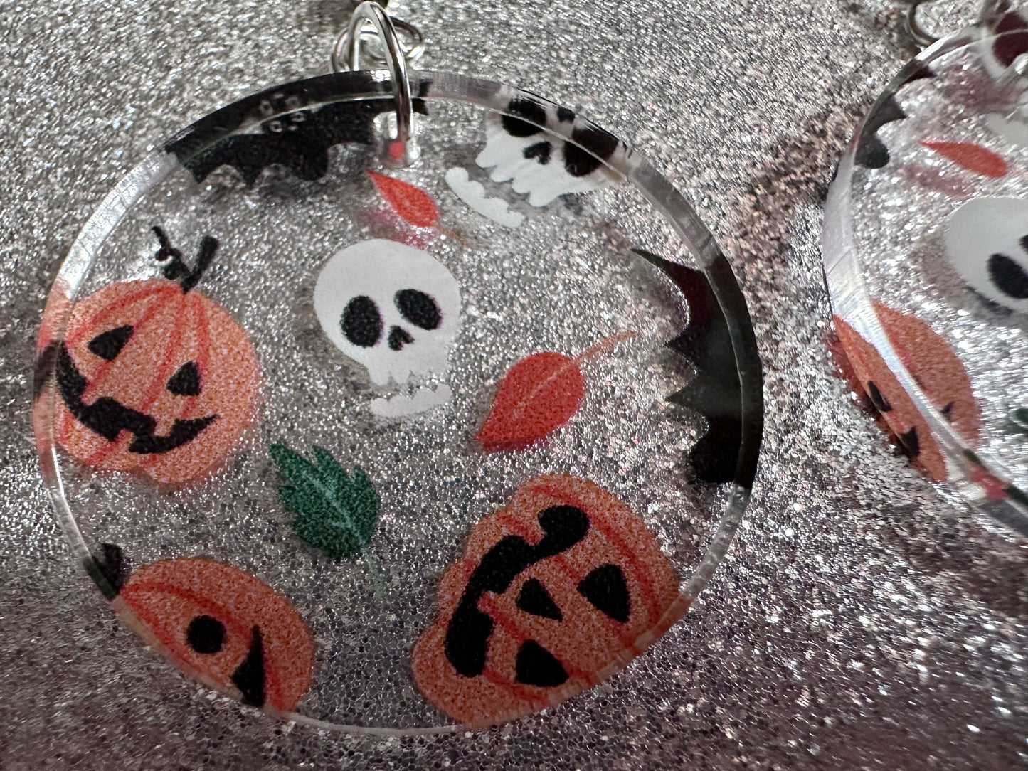 Halloween Earrings: Laser Cut Acrylic Pumpkins, Bats, Skulls, Skeletons, Fall Leaves, Spooky, Autumn, Spooky, Best Gifts for Her/Him/Them