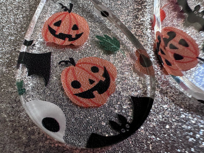 Halloween Earrings: Laser Cut Acrylic Pumpkins, Bats, Skulls, Skeletons, Fall Leaves, Spooky, Autumn, Spooky, Best Gifts for Her/Him/Them