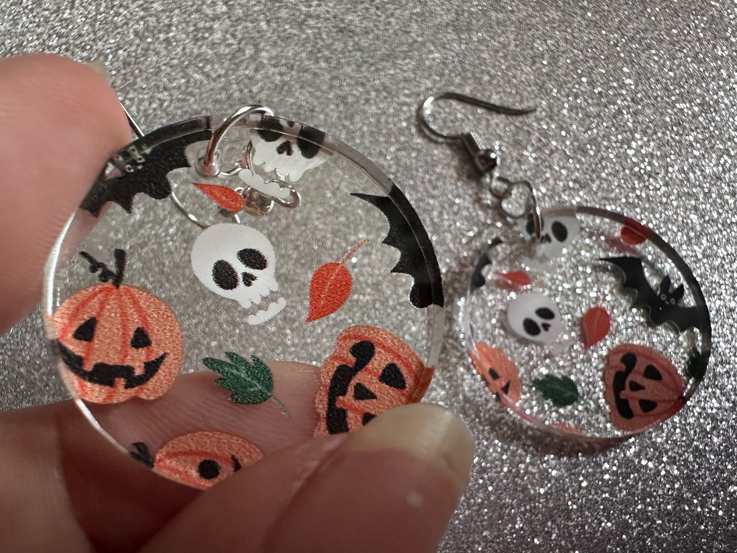 Halloween Earrings: Laser Cut Acrylic Pumpkins, Bats, Skulls, Skeletons, Fall Leaves, Spooky, Autumn, Spooky, Best Gifts for Her/Him/Them