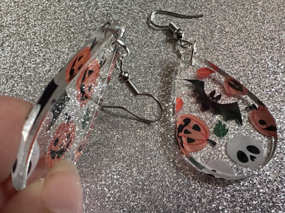 Halloween Earrings: Laser Cut Acrylic Pumpkins, Bats, Skulls, Skeletons, Fall Leaves, Spooky, Autumn, Spooky, Best Gifts for Her/Him/Them