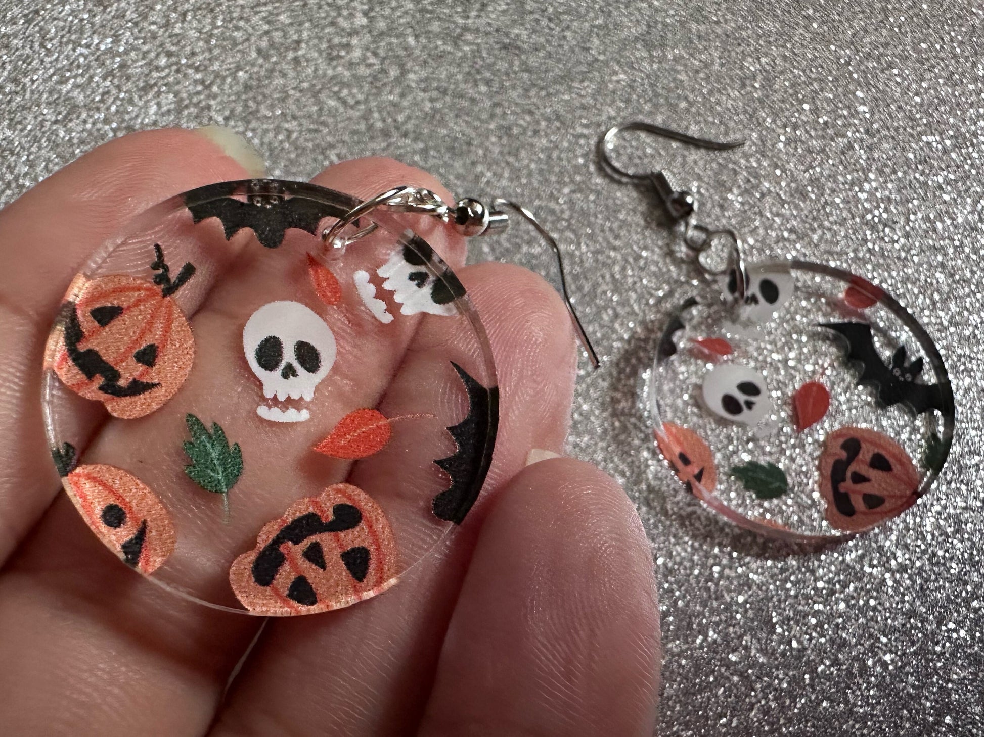 Halloween Earrings: Laser Cut Acrylic Pumpkins, Bats, Skulls, Skeletons, Fall Leaves, Spooky, Autumn, Spooky, Best Gifts for Her/Him/Them