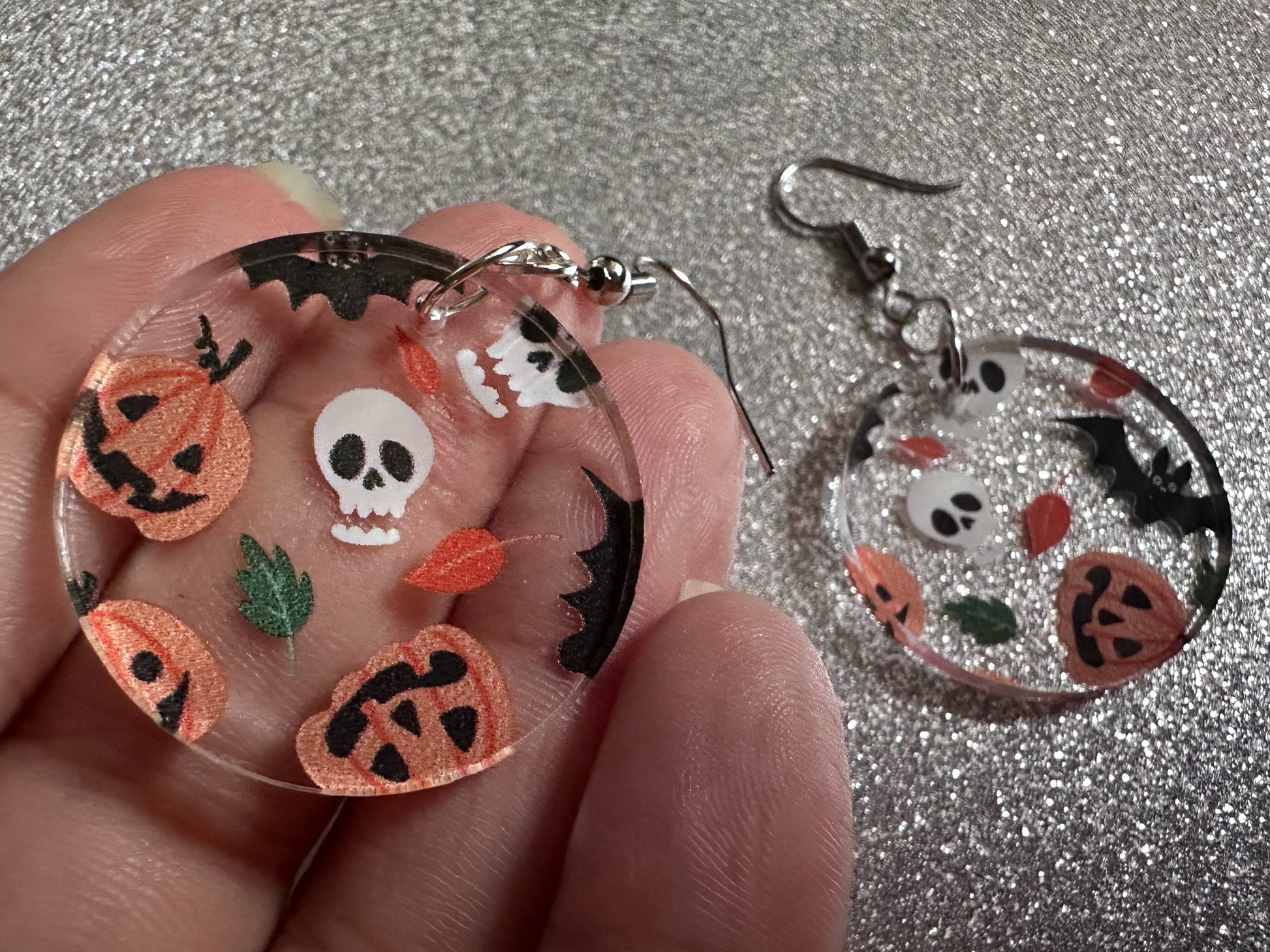 Halloween Earrings: Laser Cut Acrylic Pumpkins, Bats, Skulls, Skeletons, Fall Leaves, Spooky, Autumn, Spooky, Best Gifts for Her/Him/Them