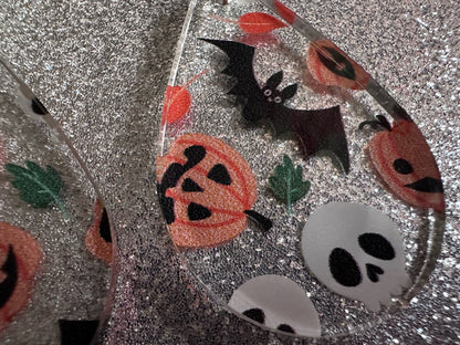 Halloween Earrings: Laser Cut Acrylic Pumpkins, Bats, Skulls, Skeletons, Fall Leaves, Spooky, Autumn, Spooky, Best Gifts for Her/Him/Them