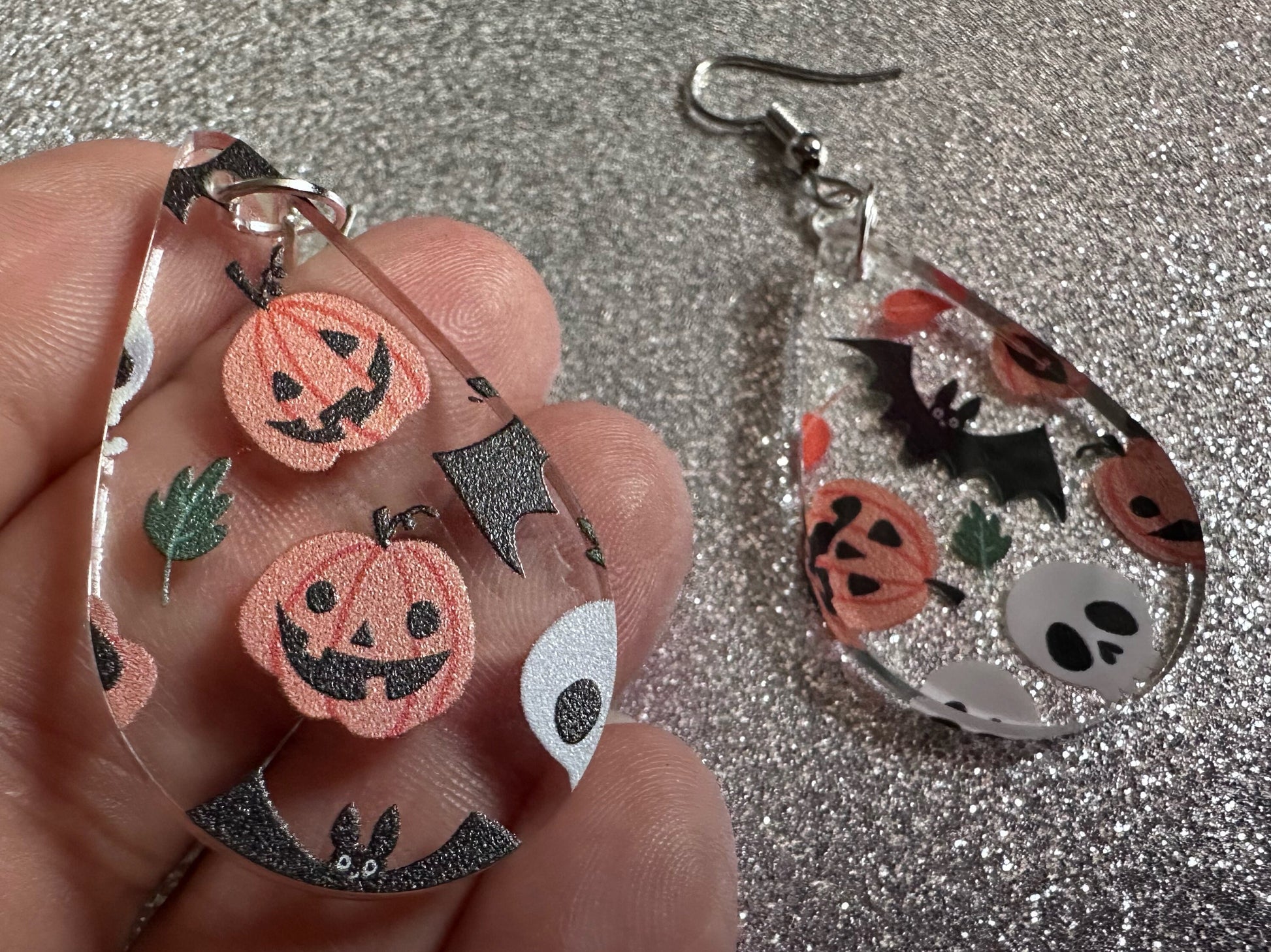 Halloween Earrings: Laser Cut Acrylic Pumpkins, Bats, Skulls, Skeletons, Fall Leaves, Spooky, Autumn, Spooky, Best Gifts for Her/Him/Them