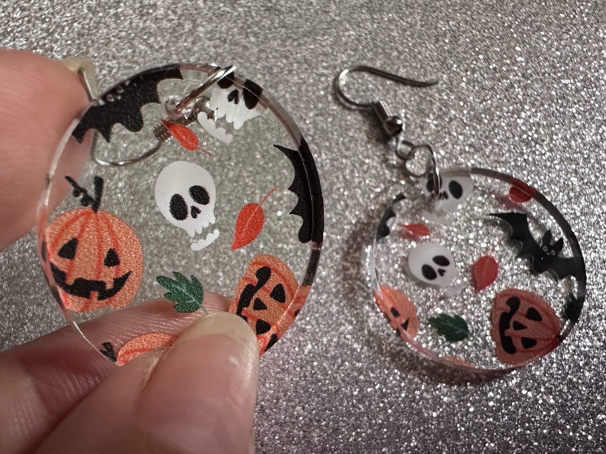 Halloween Earrings: Laser Cut Acrylic Pumpkins, Bats, Skulls, Skeletons, Fall Leaves, Spooky, Autumn, Spooky, Best Gifts for Her/Him/Them