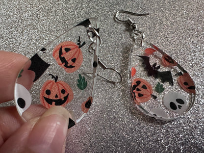 Halloween Earrings: Laser Cut Acrylic Pumpkins, Bats, Skulls, Skeletons, Fall Leaves, Spooky, Autumn, Spooky, Best Gifts for Her/Him/Them