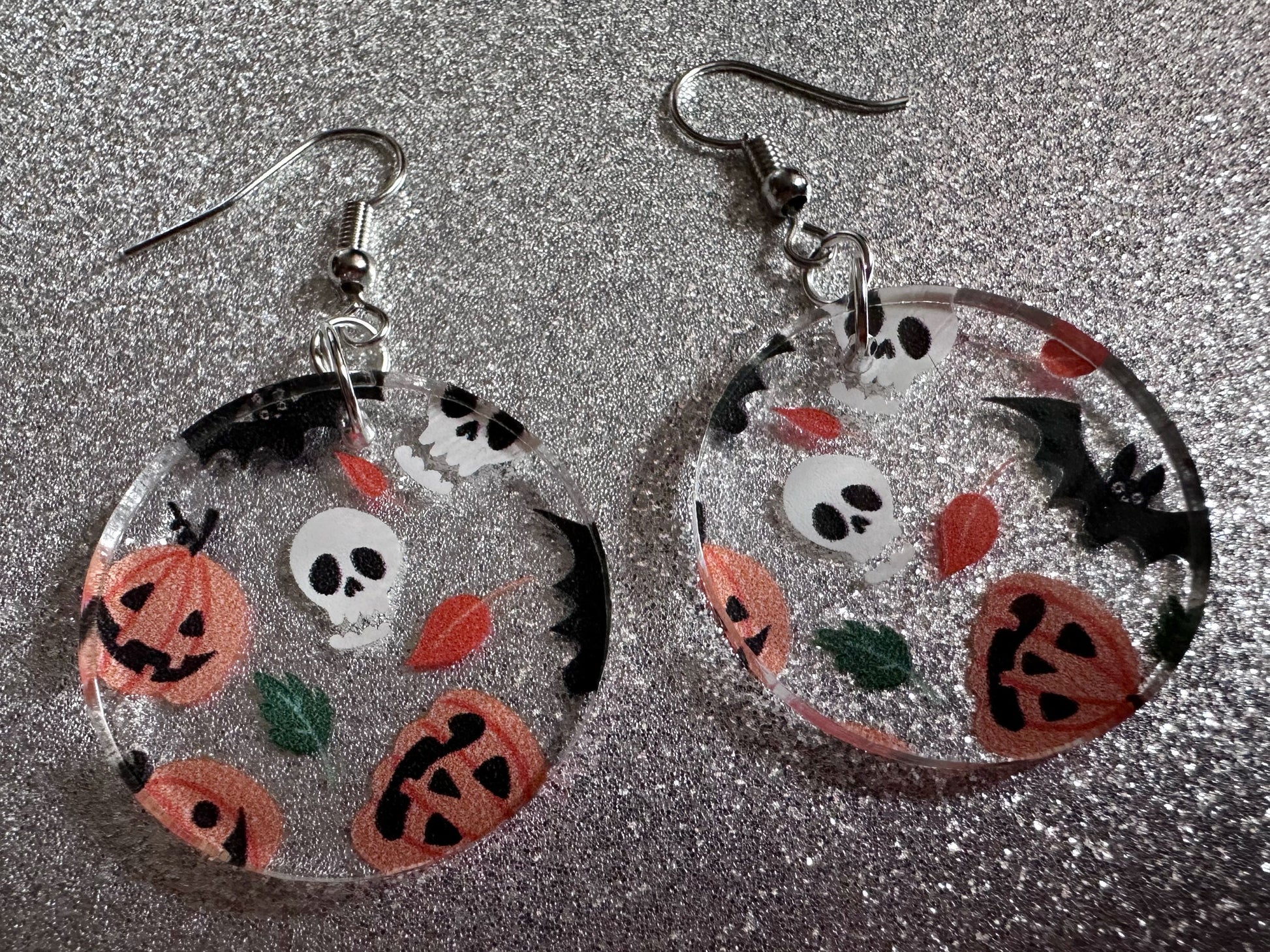 Halloween Earrings: Laser Cut Acrylic Pumpkins, Bats, Skulls, Skeletons, Fall Leaves, Spooky, Autumn, Spooky, Best Gifts for Her/Him/Them