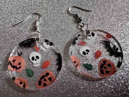 Halloween Earrings: Laser Cut Acrylic Pumpkins, Bats, Skulls, Skeletons, Fall Leaves, Spooky, Autumn, Spooky, Best Gifts for Her/Him/Them