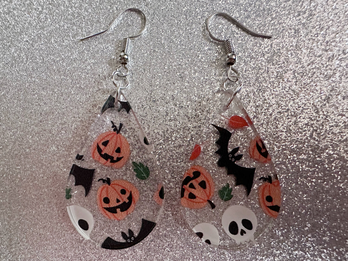Halloween Earrings: Laser Cut Acrylic Pumpkins, Bats, Skulls, Skeletons, Fall Leaves, Spooky, Autumn, Spooky, Best Gifts for Her/Him/Them